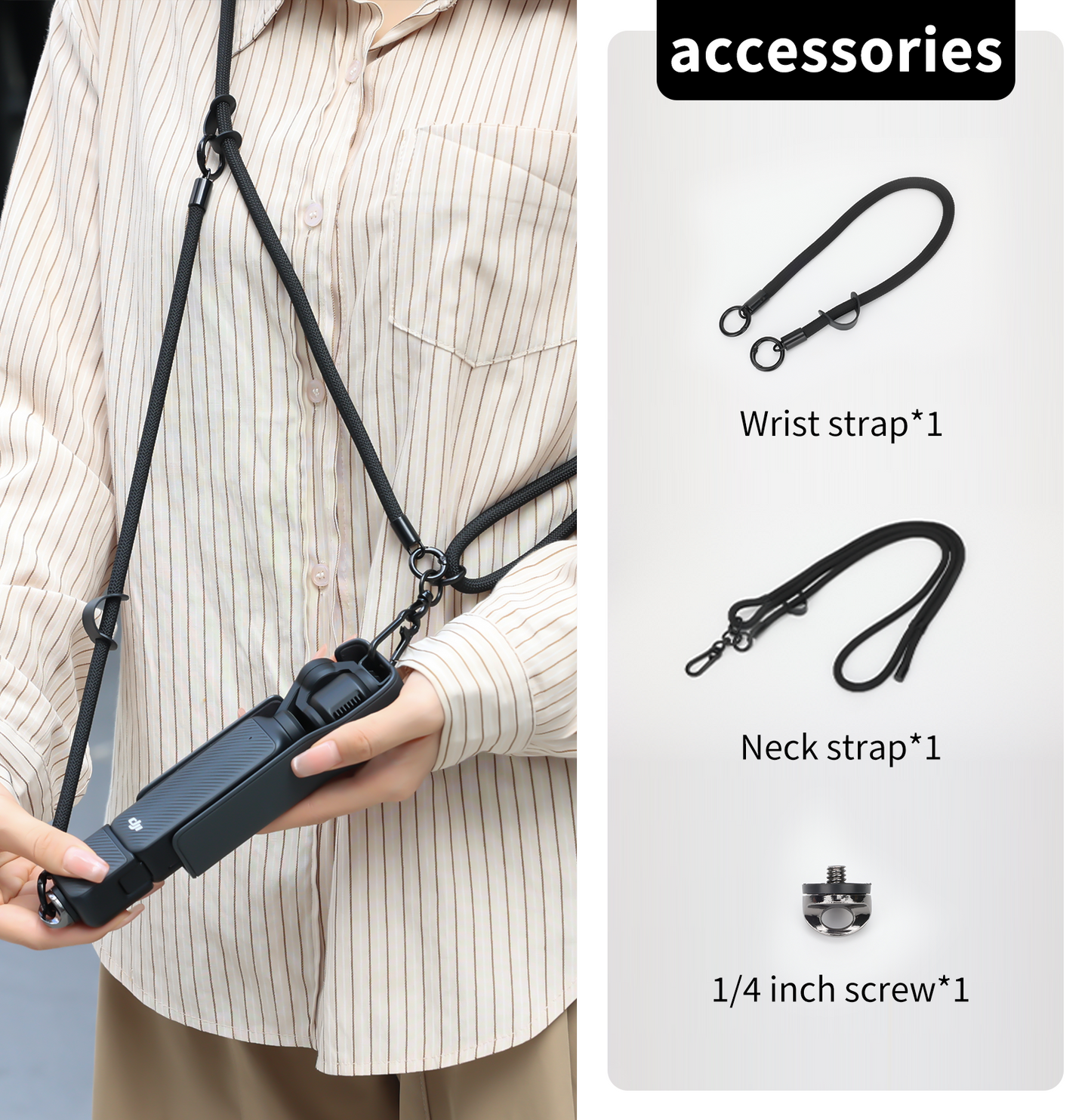 VRIG AC-52 Wrist &Nick Lanyard For DJI Osmo Pocket 3