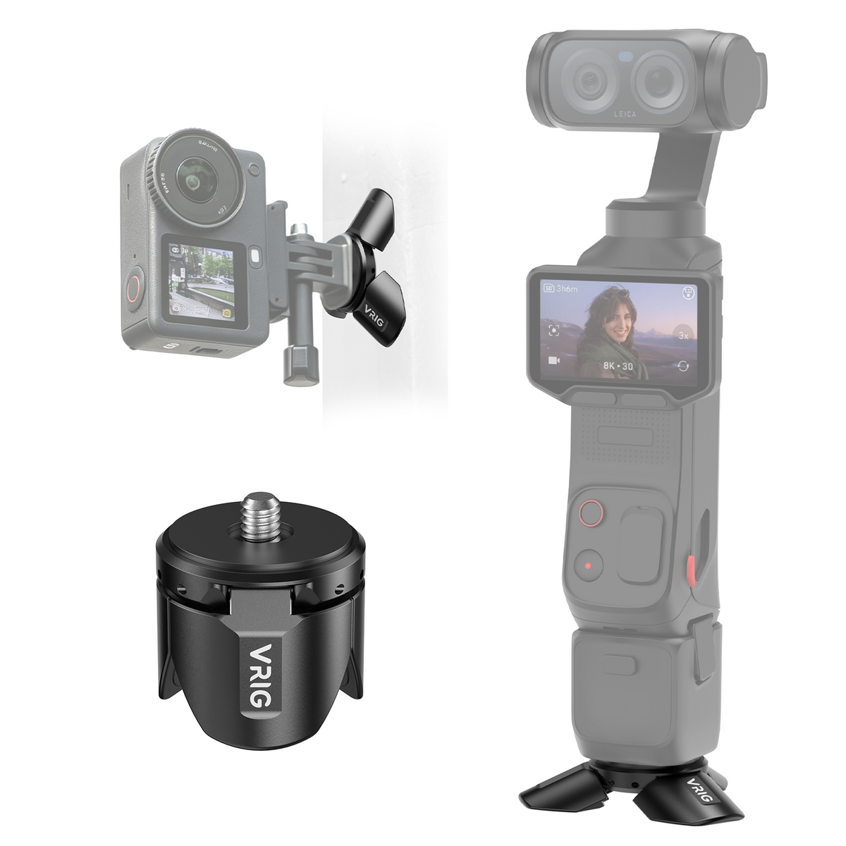 VRIG TP-41 Magnetic Mini Tripod for DJI OSMO Pocket 4P/4/3 & Insta360 Luna Ultra