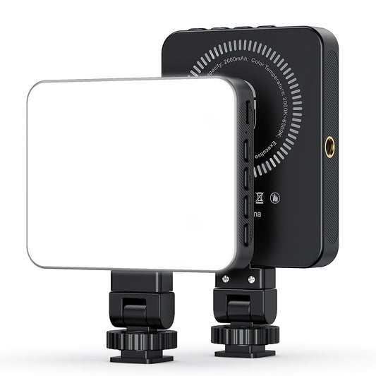 VRIG FD-128 Selfie Light Cell Phone, 128LED Rechargeable Cold Boat Clip1/4 Screw Holes, 3000K–6500K 3 Light Modes, Portable Photo Light for Cell Phone/Laptop/Tablet Black