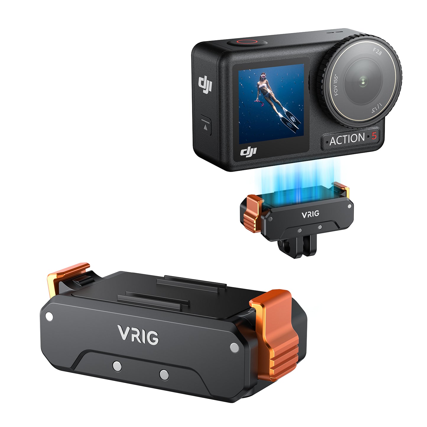VRIG AC-31 Aluminum Quick Release Mount for DJI OSMO Action 5 Pro/4/3 Magnetic Adapter Mount with 1/4''Screws for DJI Action Accessories