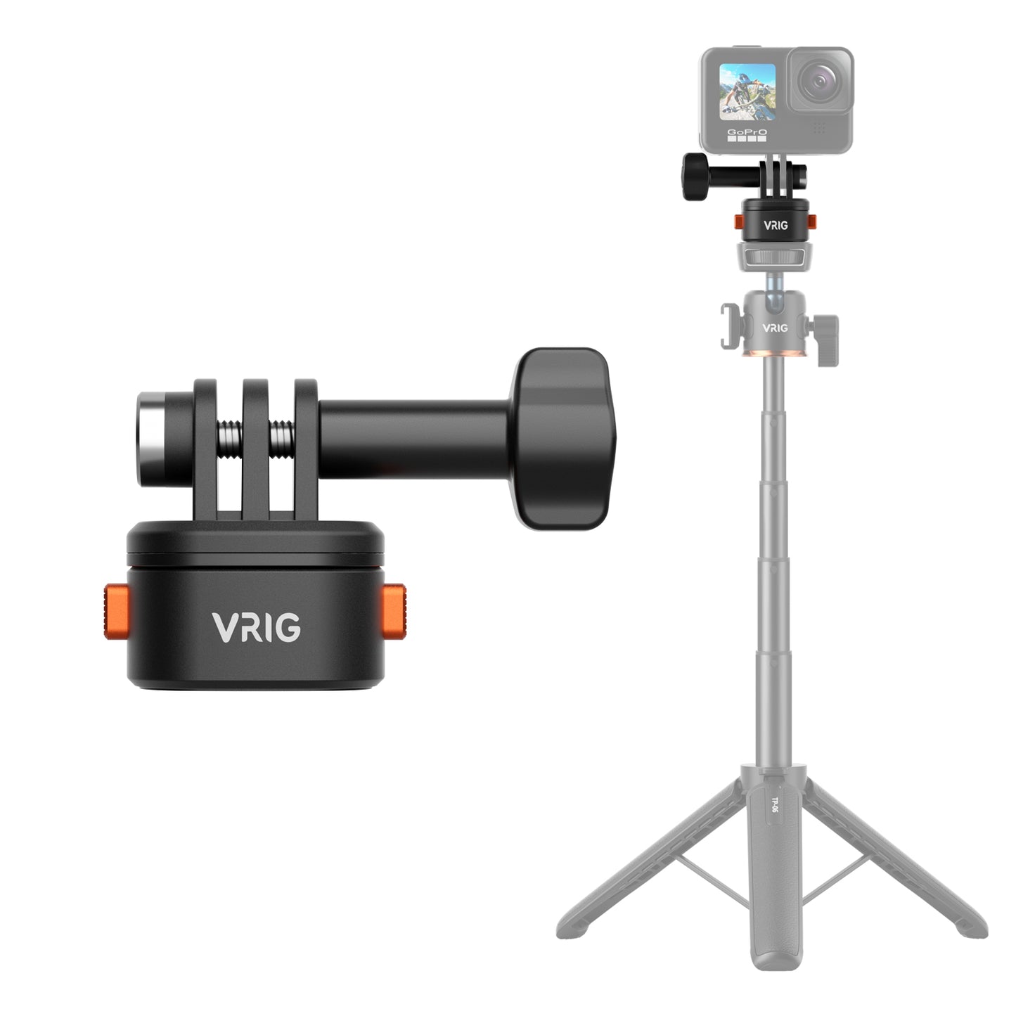VRIG AC14 Quick Release Base Mount for GoPro, Magnetic Tripod Mount Adapter Compatible withGoPro Hero 13/12/11/10 Black, Akaso, Insta, DJI and More (Magnetic Accessories)