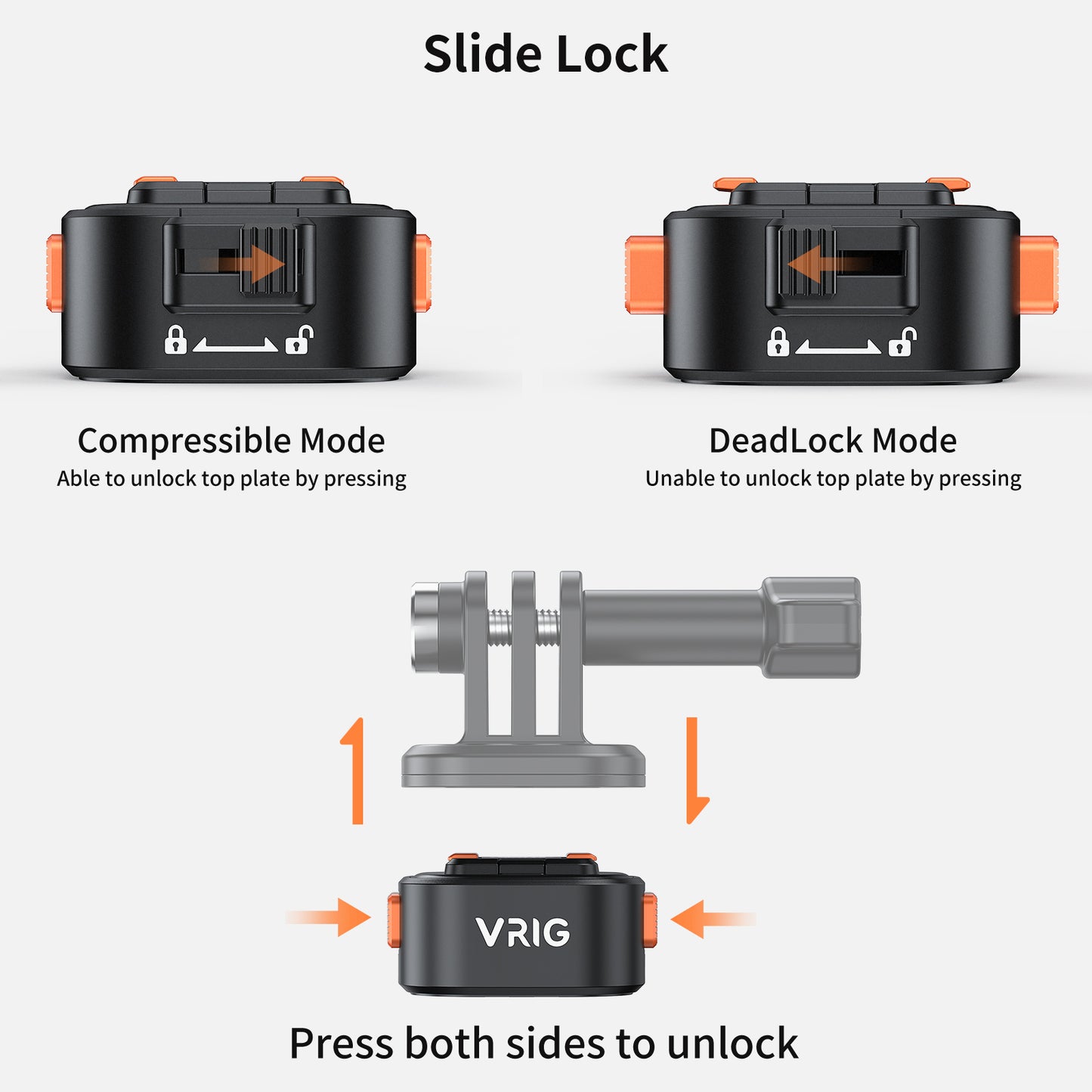VRIG Claw Mini Quick Release Plate Tripod QR Camera Mount Adapter (1/4 Base)