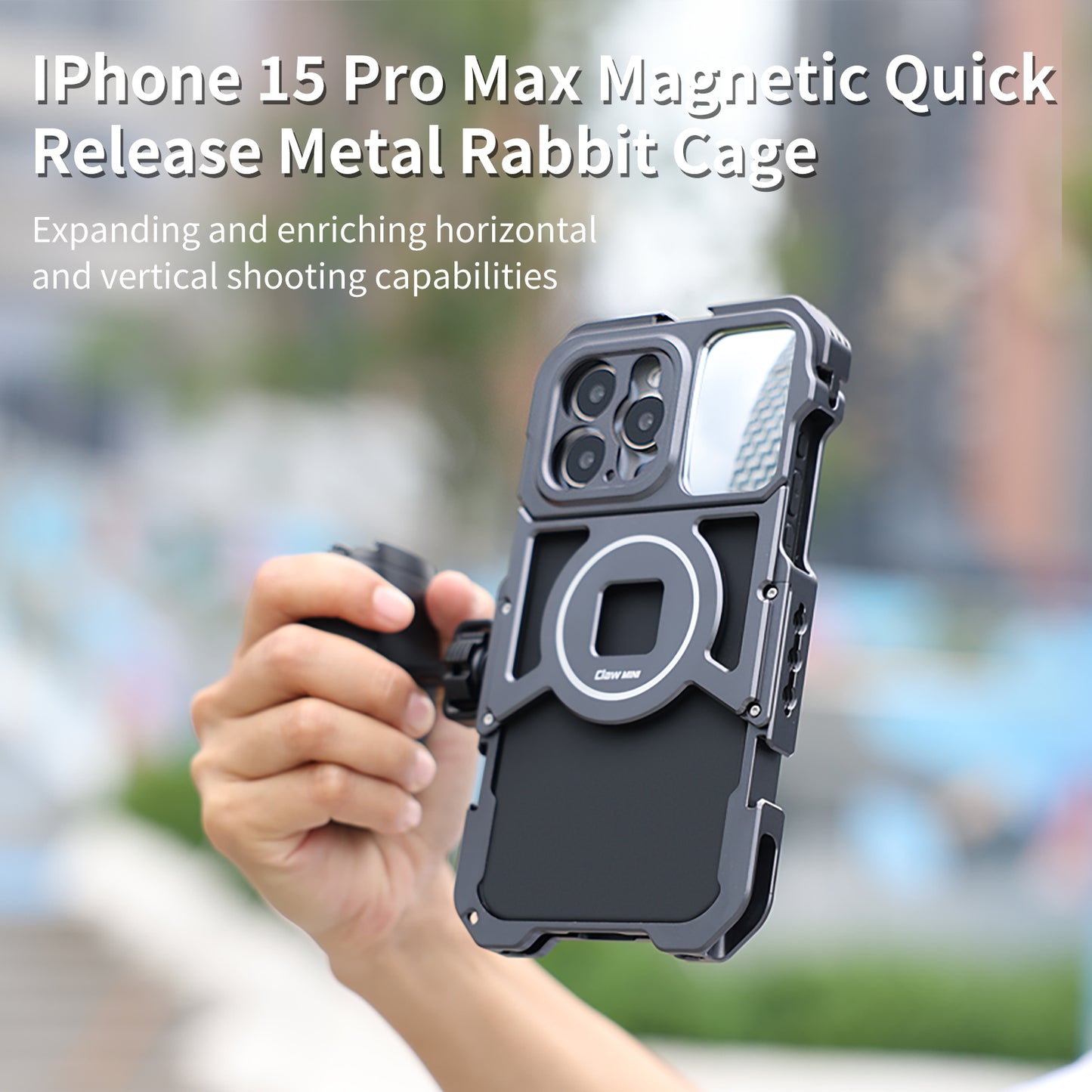 VRIG IPhone15 Promax All Metal Mobile Phone Rabbit cage Handheld Horizontal and Vertical Shooting Bracket stabilizer for Photography Professional Anti Shake Assistant Multifunctional Expansion Handle