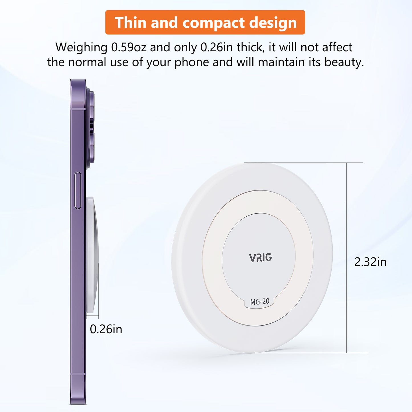 VRIG MG-20 2.2" Magnetic Selfie Mirror for Back Camera