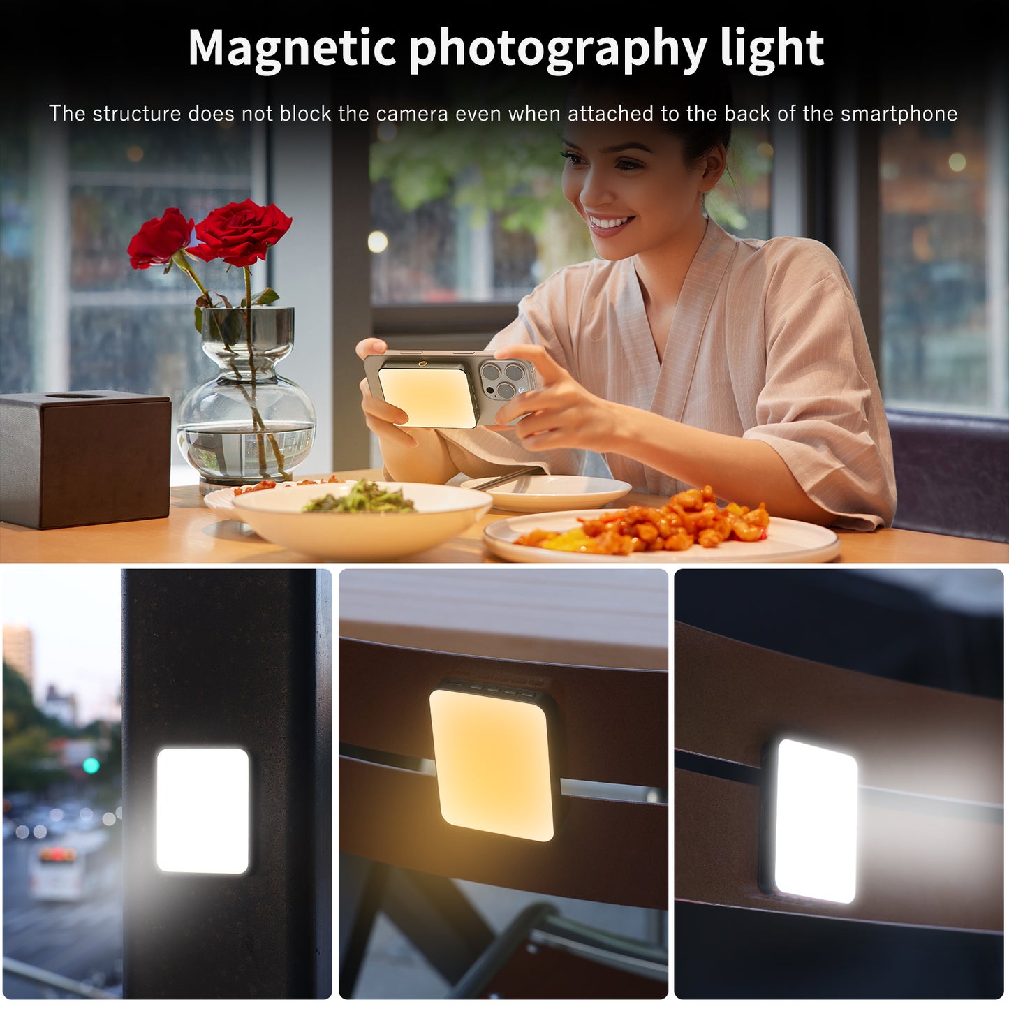 VRIG FD-128 Selfie Light Cell Phone, 128LED Rechargeable Cold Boat Clip1/4 Screw Holes, 3000K–6500K 3 Light Modes, Portable Photo Light for Cell Phone/Laptop/Tablet Black