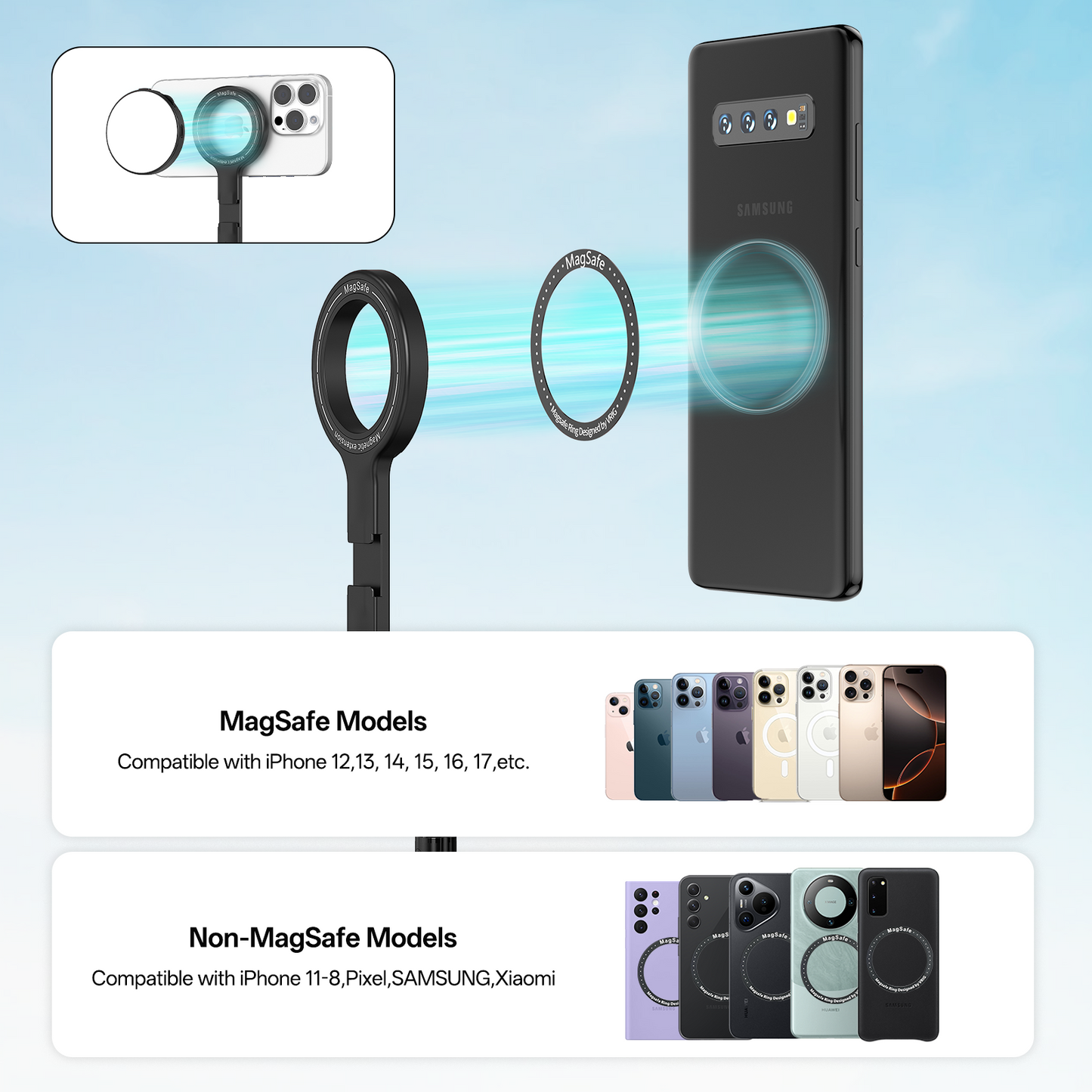 VRIG TP-28 Magnetic Selfie Stick Tripod for iPhone with Remote