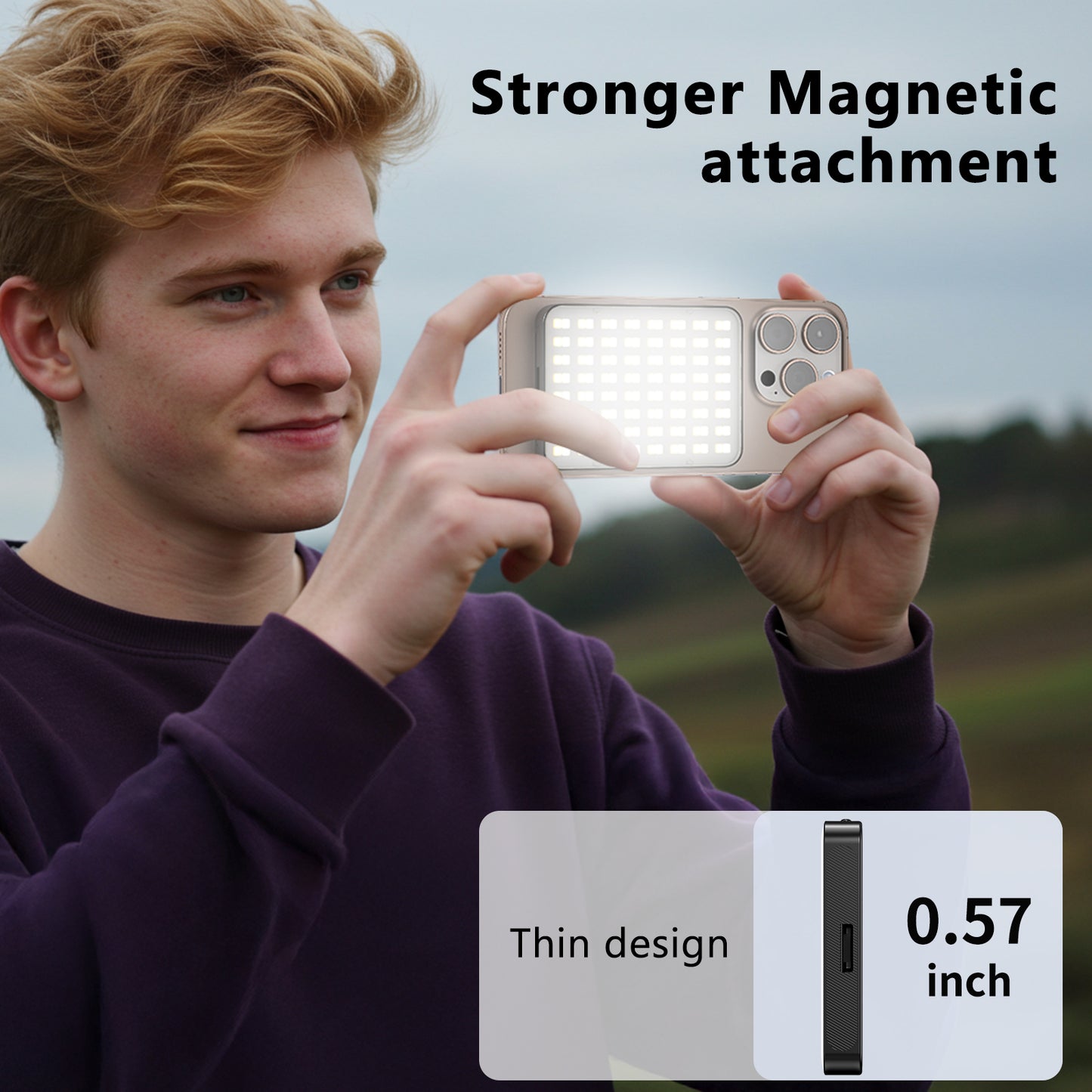 VRIG Magnetic Selfie Light, 128 LED Phone Light with Metal Cold Shoe & Clip, Rechargeable 360° 3 Color Modes Fill Light for Phone Android Camera iPad Laptop for Makeup TikTok Selfie Vlog