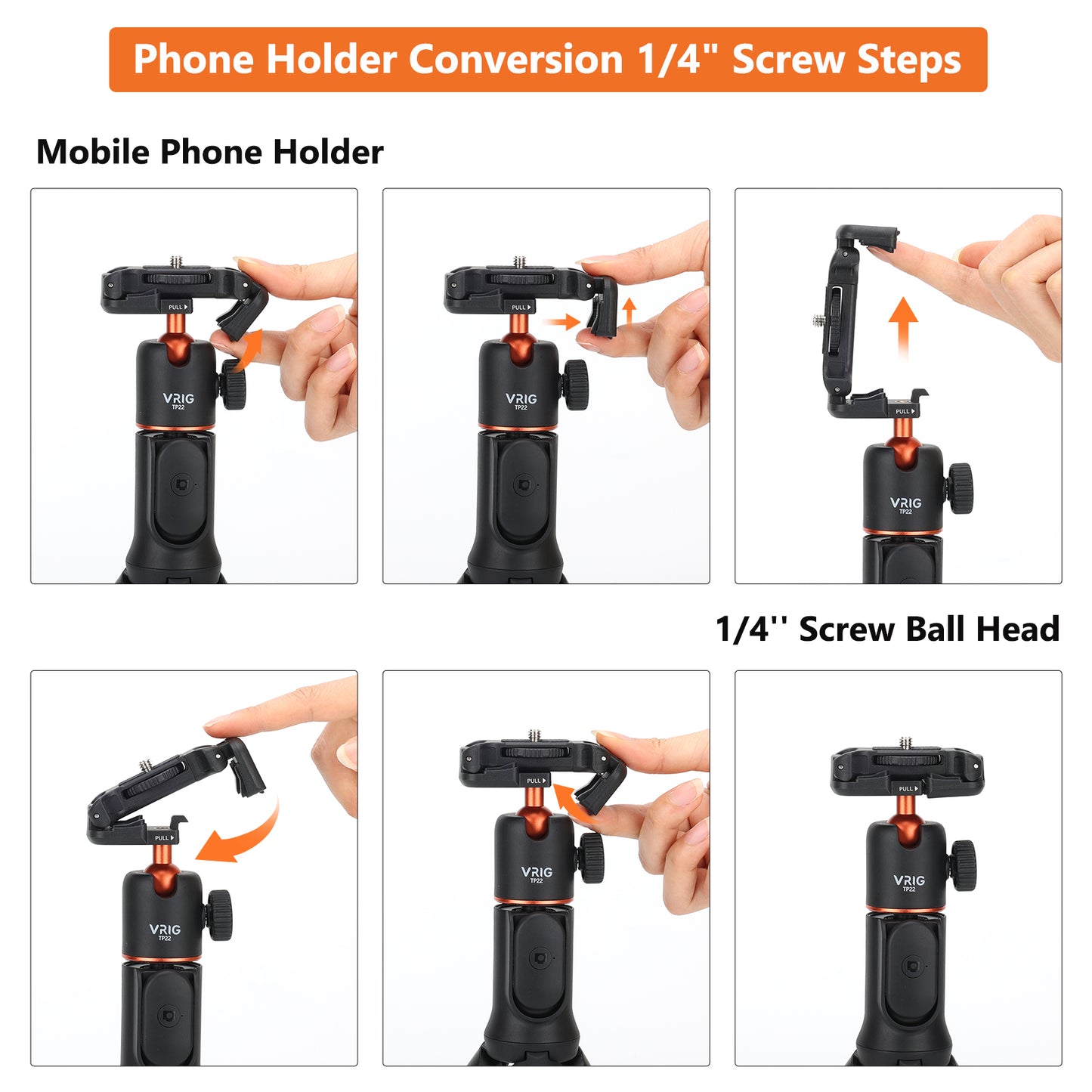VRIG tp-22 Flexible Tripod with Remote, Camera Tripod Stand with Hidden Phone Holder