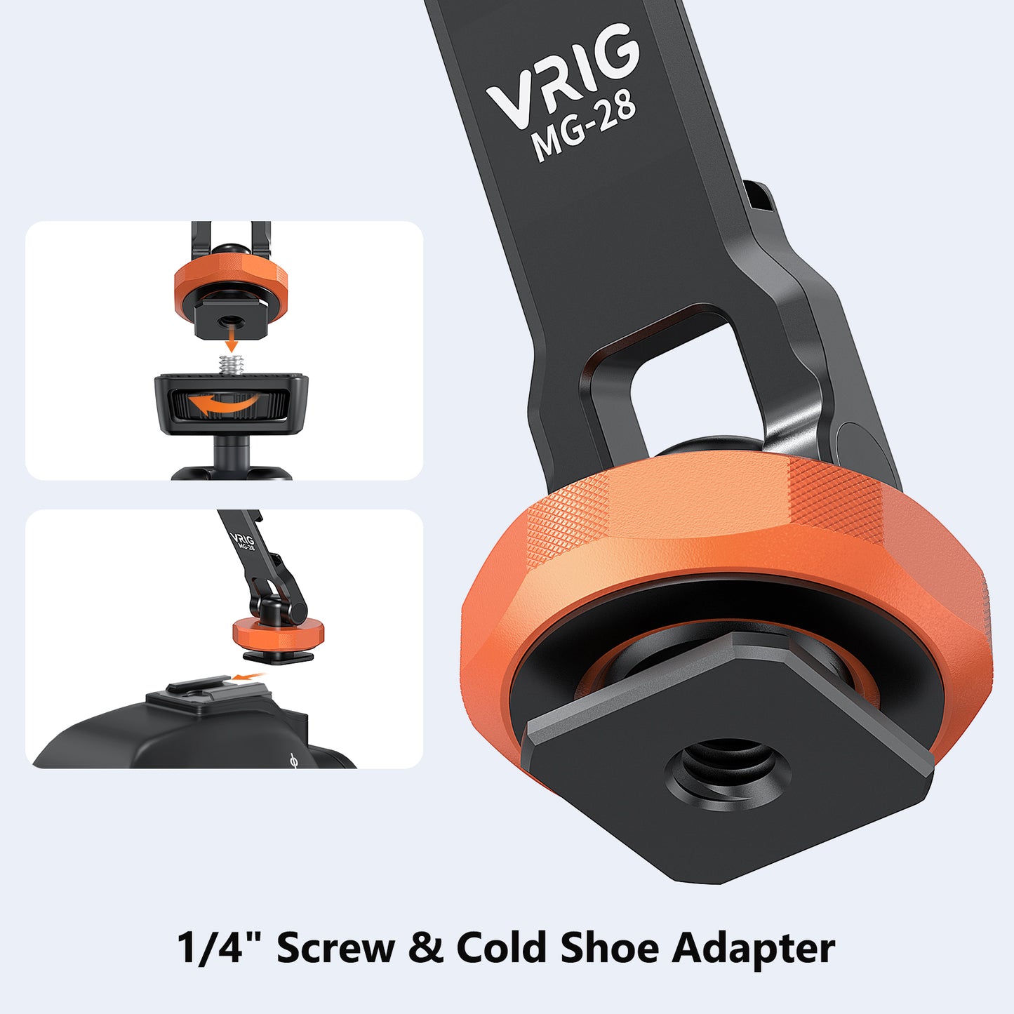 VRIG MG-28 Cold Shoe Phone Mount Holder, Tripod Mount for iPhone Magsafe Magnetic Hot Shoe Camera Adapter with 1/4" Screw Hole for Magsafe Tripod Mount for 16/15/14/13 Series