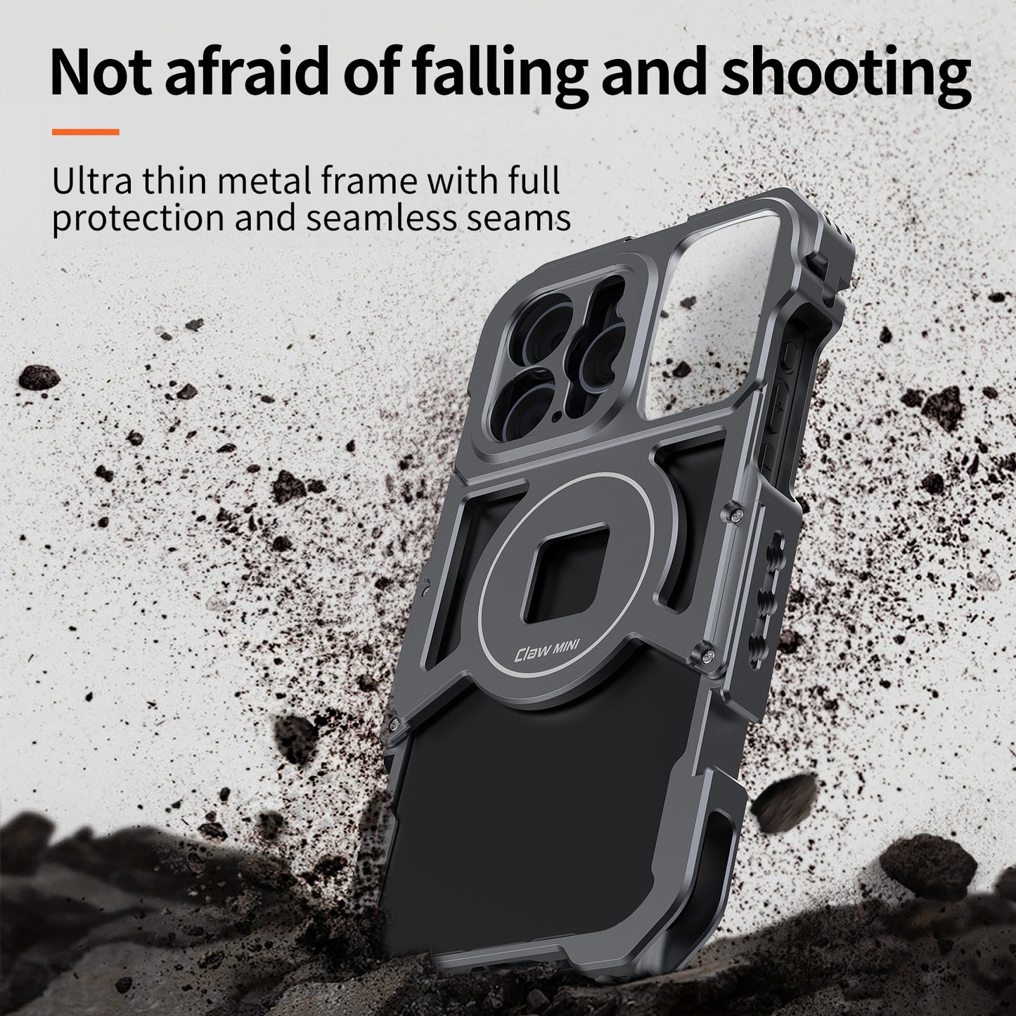 VRIG IPhone15 Promax All Metal Mobile Phone Rabbit cage Handheld Horizontal and Vertical Shooting Bracket stabilizer for Photography Professional Anti Shake Assistant Multifunctional Expansion Handle