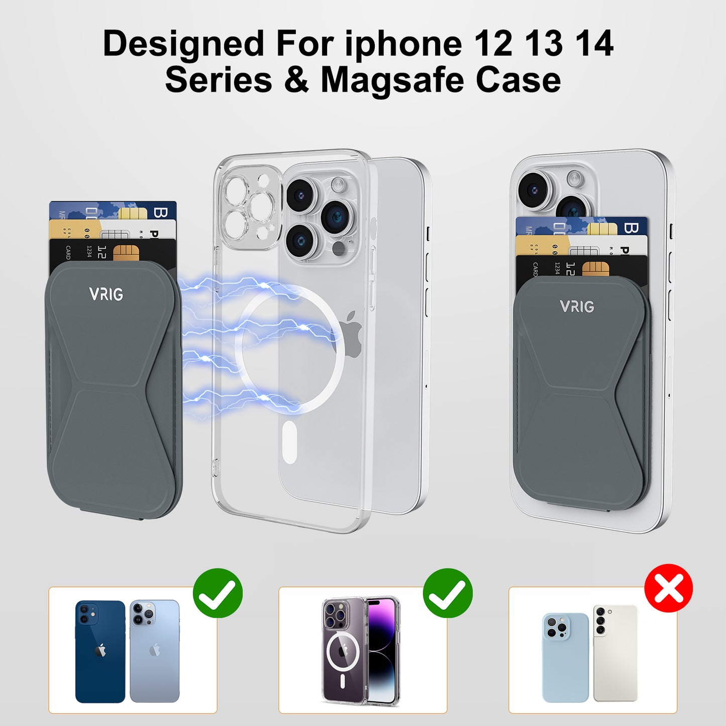 VRIG Mobile phone card case Magnet mobile phone holder card storage