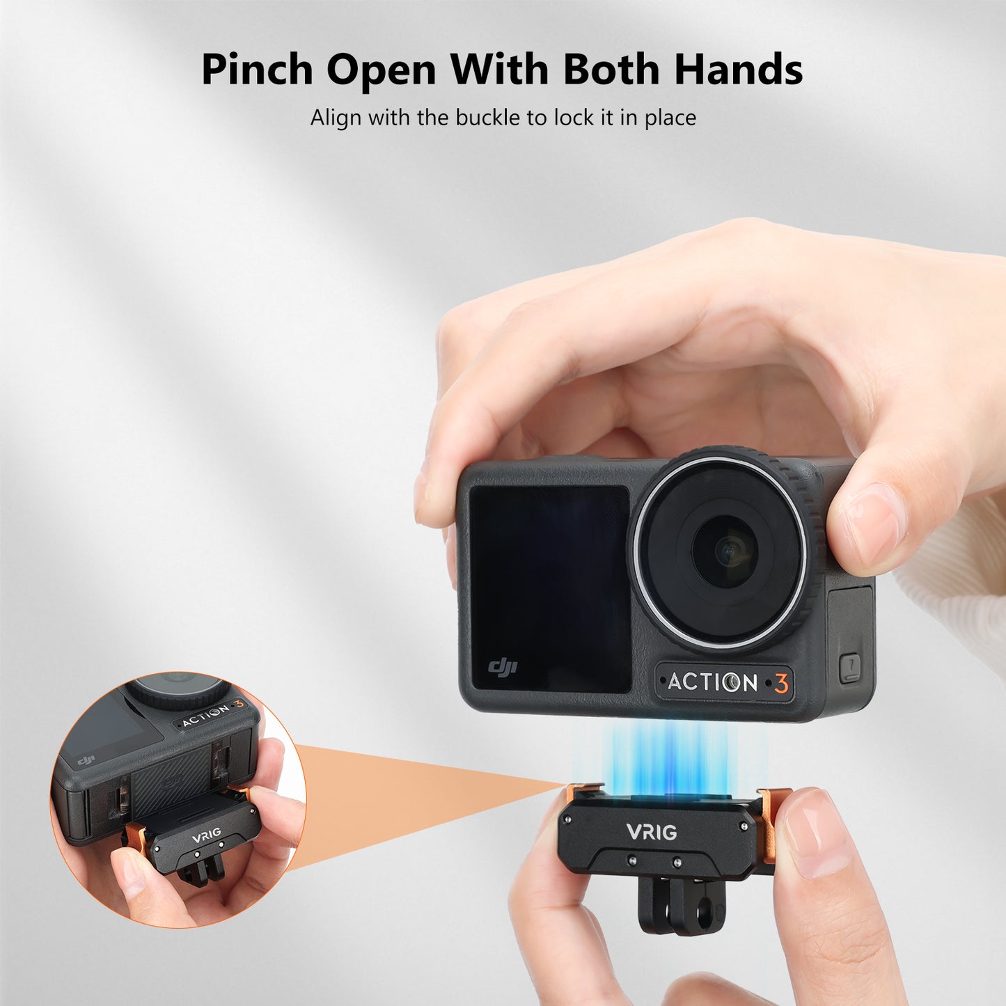 VRIG AC-31 Aluminum Quick Release Mount for DJI OSMO Action 5 Pro/4/3 Magnetic Adapter Mount with 1/4''Screws for DJI Action Accessories