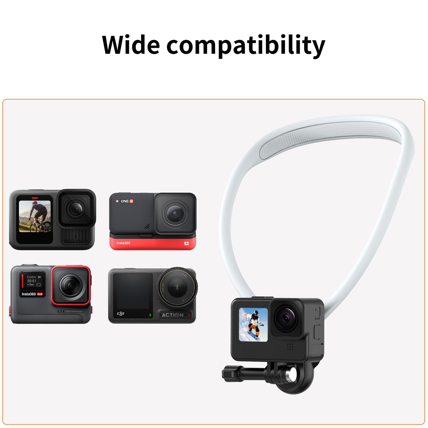 VRIG AC-01 SE Necklace Mount,Free Variation, Horizontal Photography, Multi Angle Adjustable to Prevent Falling, Durability DJI OSMO Action 5 Pro/4/3 for Hero13/12/11for 360x4X3X2ONE RS Ace Pro