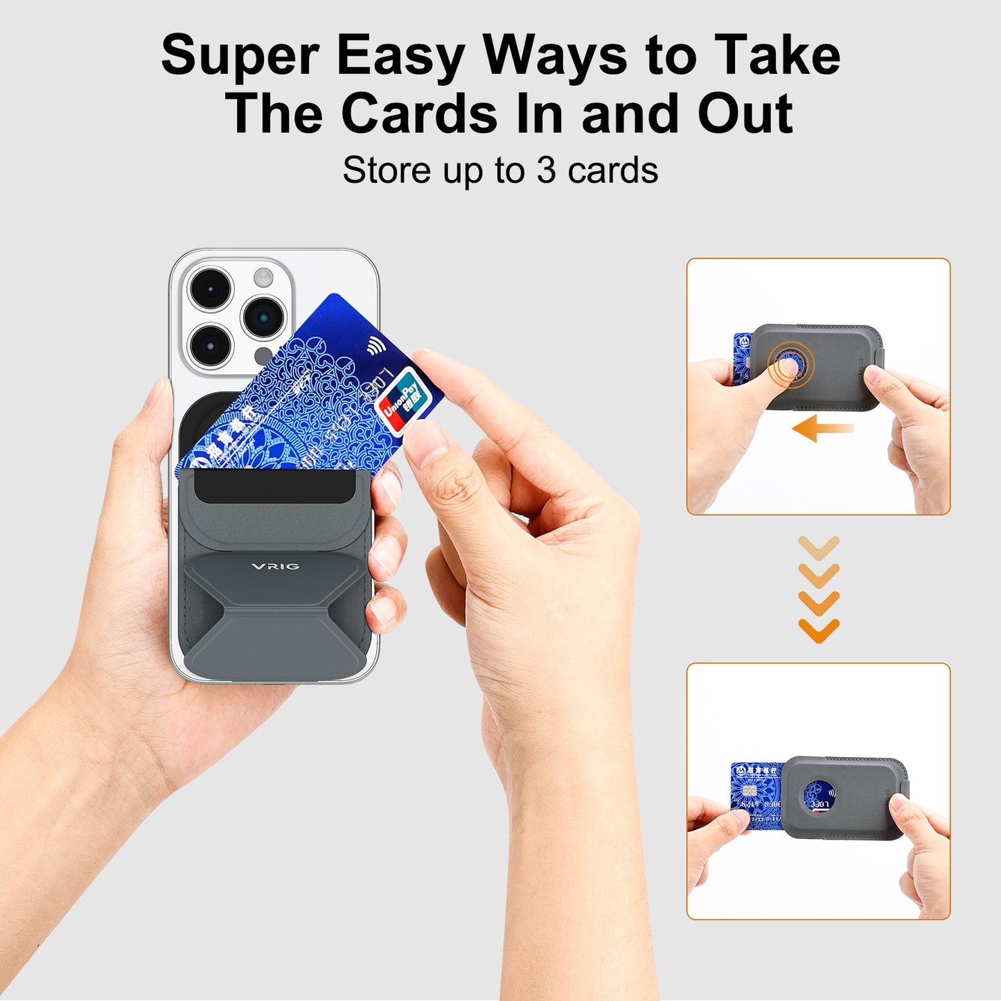VRIG Mobile phone card case Magnet mobile phone holder card storage