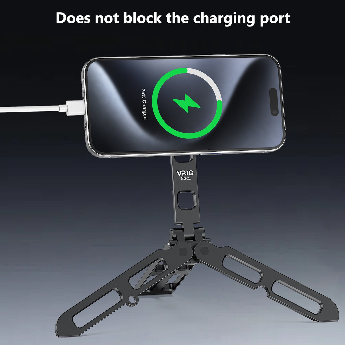 VRIG MG-21 Magnetic Pocket Phone Tripod Foldable Compatible with Magsafe iPhone 15/14/13/12 Plus Pro Max Series, Upgrade Mini Cell Phone Tripod Mount Handle Smartphone Desk Stand Travel All in One