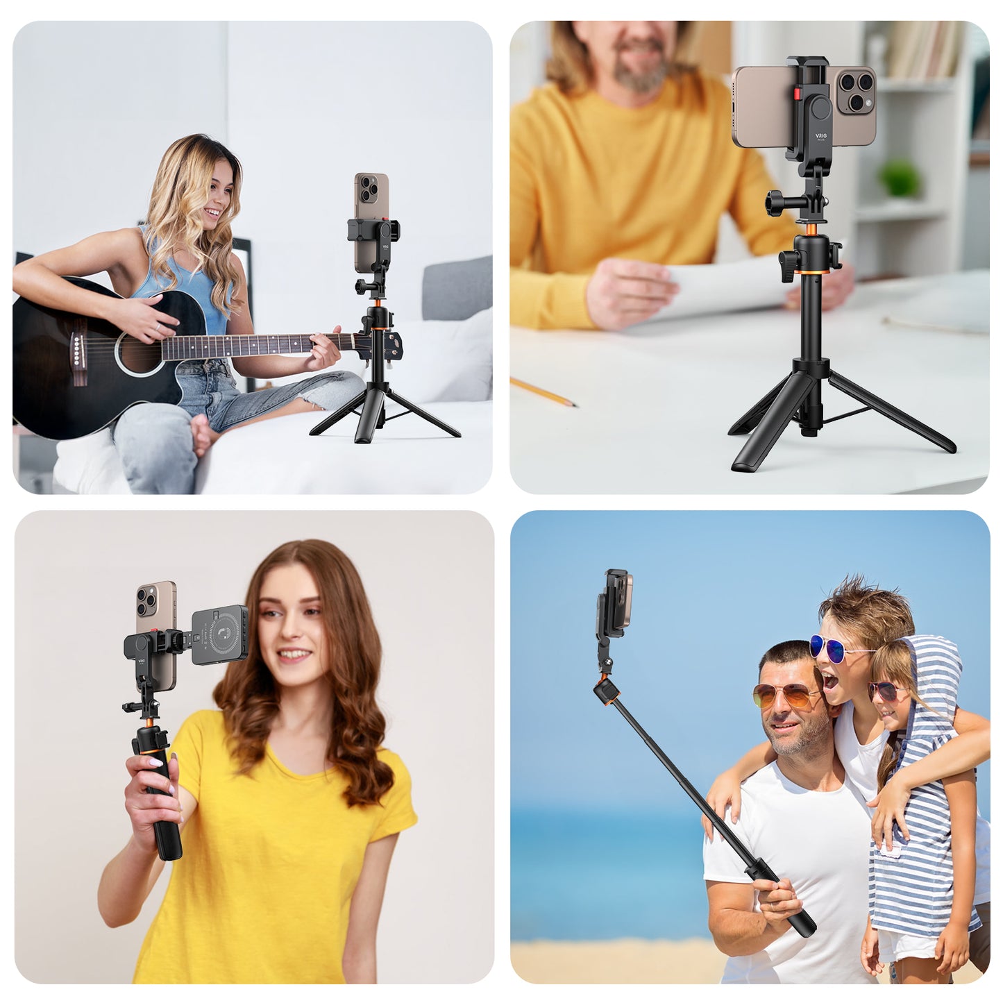 VRIG PH-17S Phone Tripod Mount, New Universal Smartphone Mount Adapte