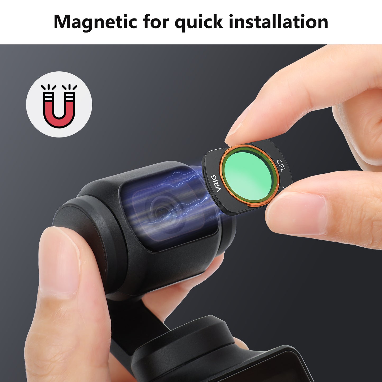 VRIG FT-04 HD CPL 1/4 ND8 ND16 ND32 ND64 Filter Set Compatible with DJI Osmo Pocket 3(6Pack)