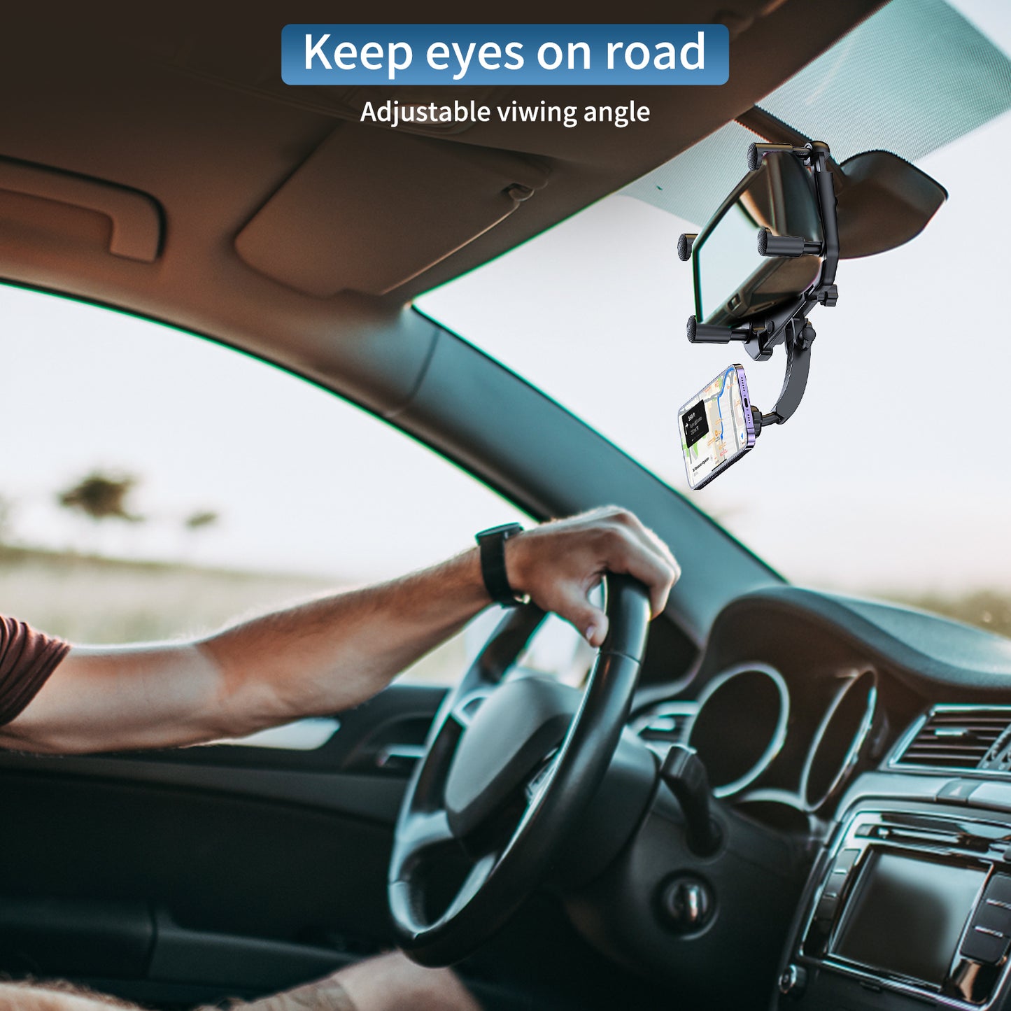 VRIG Magnetic Rear View Mirror Phone Holder for car