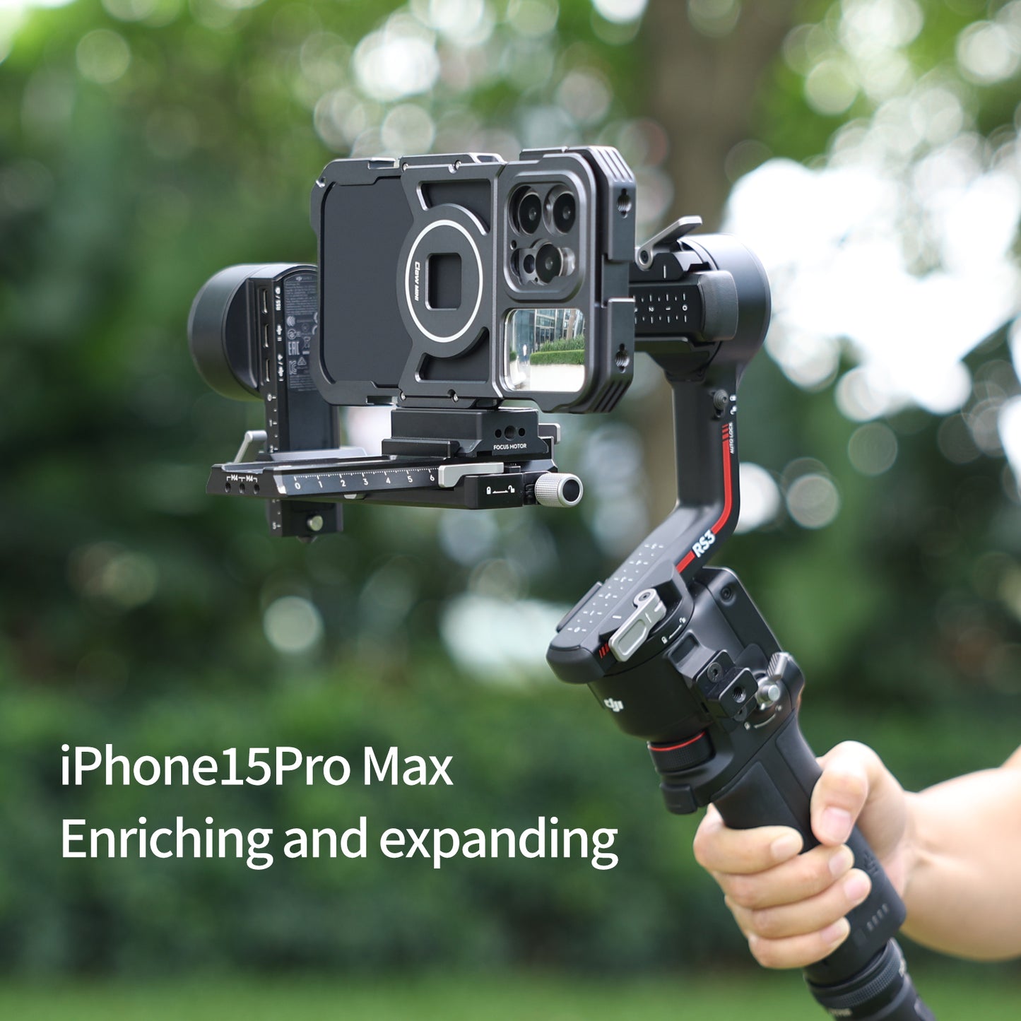 VRIG IPhone15 Promax All Metal Mobile Phone Rabbit cage Handheld Horizontal and Vertical Shooting Bracket stabilizer for Photography Professional Anti Shake Assistant Multifunctional Expansion Handle