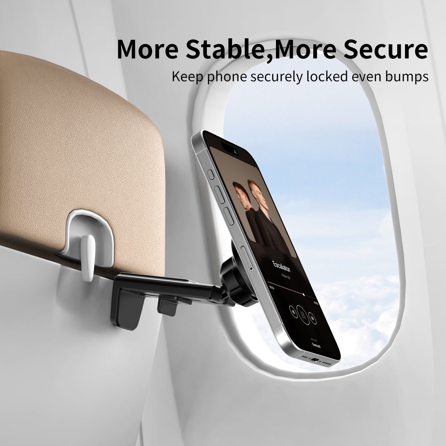 VRIG MG-22 Magnetic Airplane Phone Holder for MagSafe, iPhone 16, 15, 14, 13, 12 & All Phones, Handsfree Phone Mount for Seat Tray Table, Pocket Size Travel Essentials Must Have Accessories for Flying