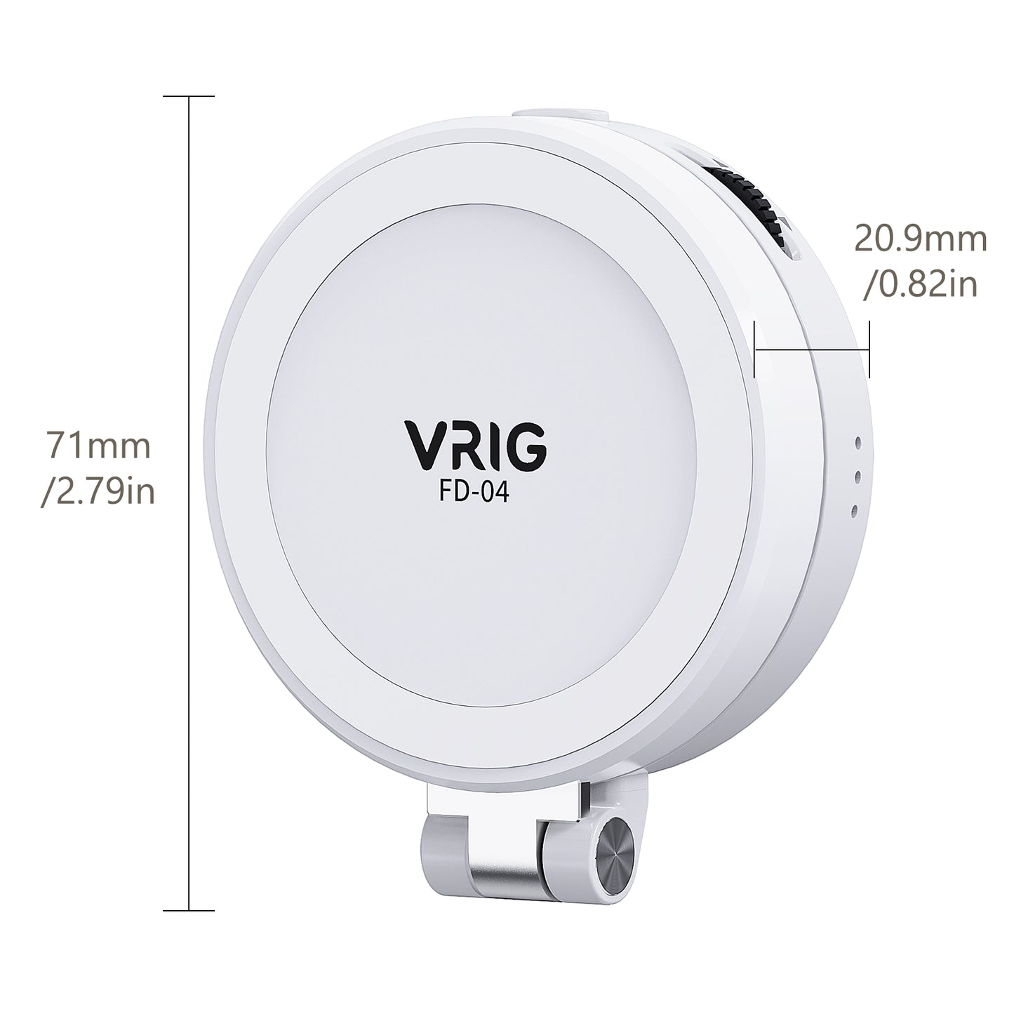 VRIG FD-04 Magnetic Selfie Light with Mirror for iPhone Magsafe (White)