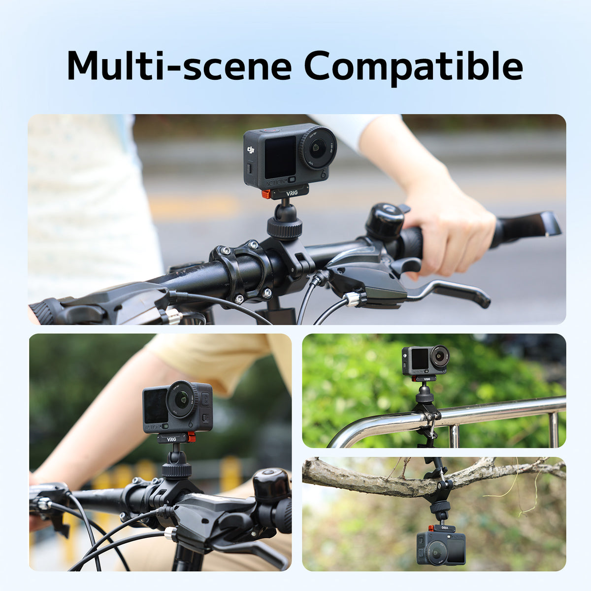 VRIG AC96 Bike Motorcycle Handlebar Mount for Action 6 5 4 3/ Omos 360