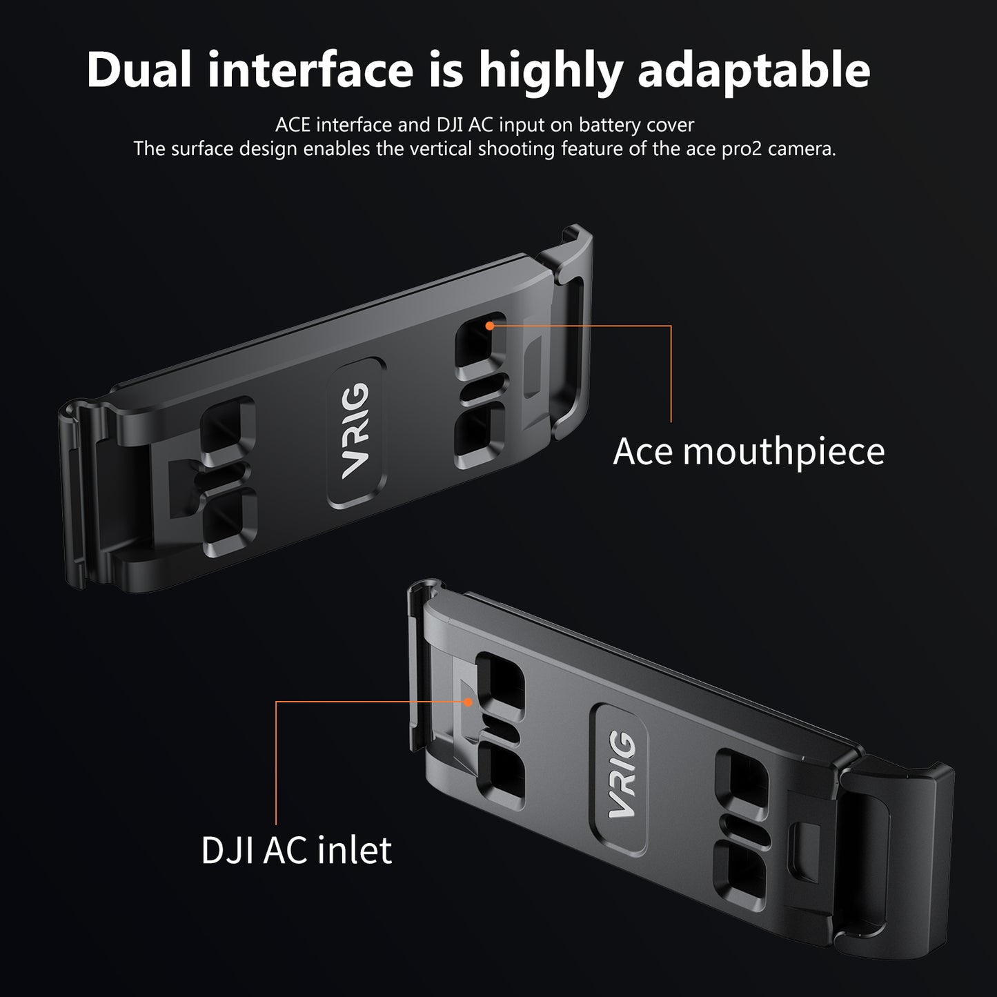 VRIG AC-27 metal battery door cover for Insta360 acepro2