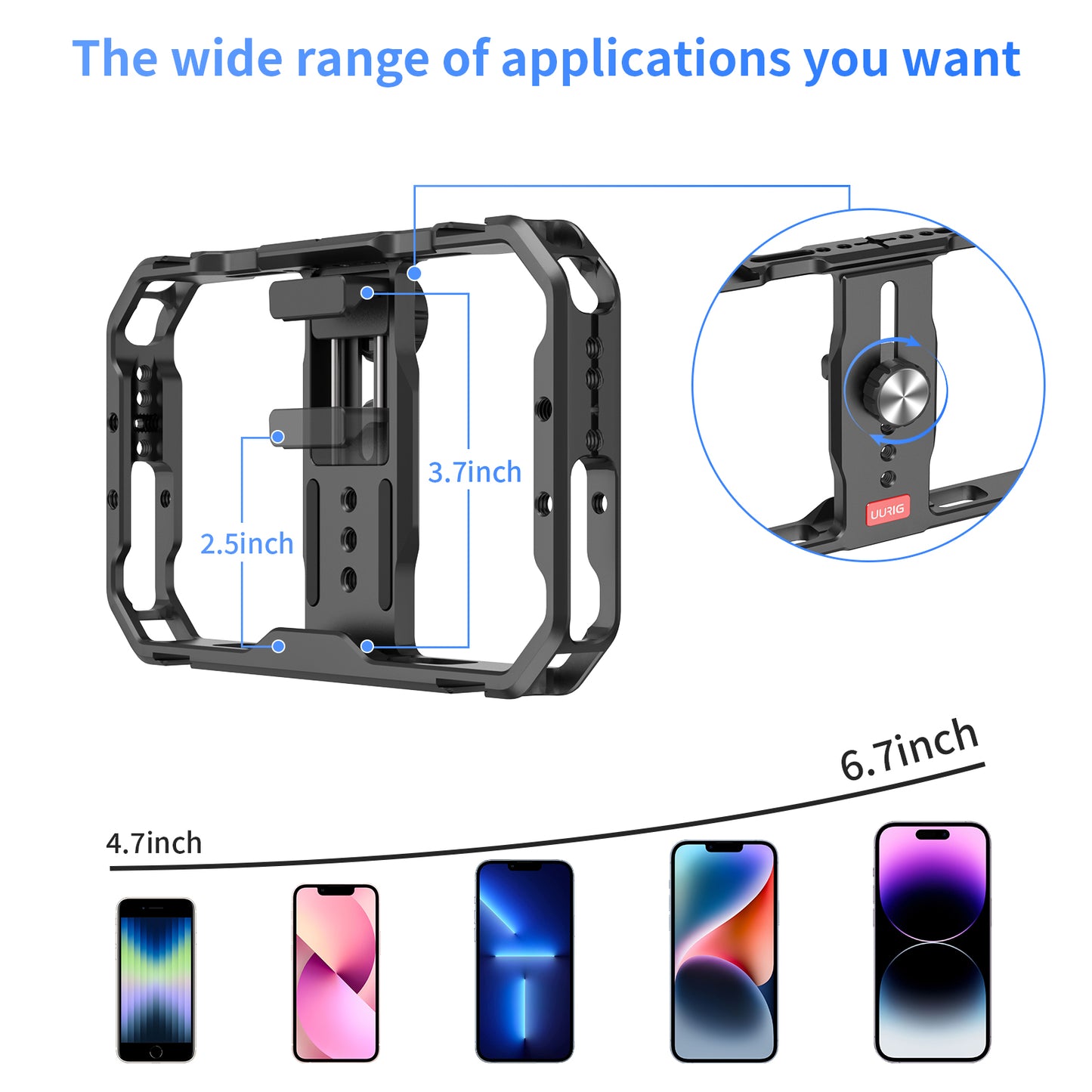 UURig PH-09 Metal phone cage with 2 side handle