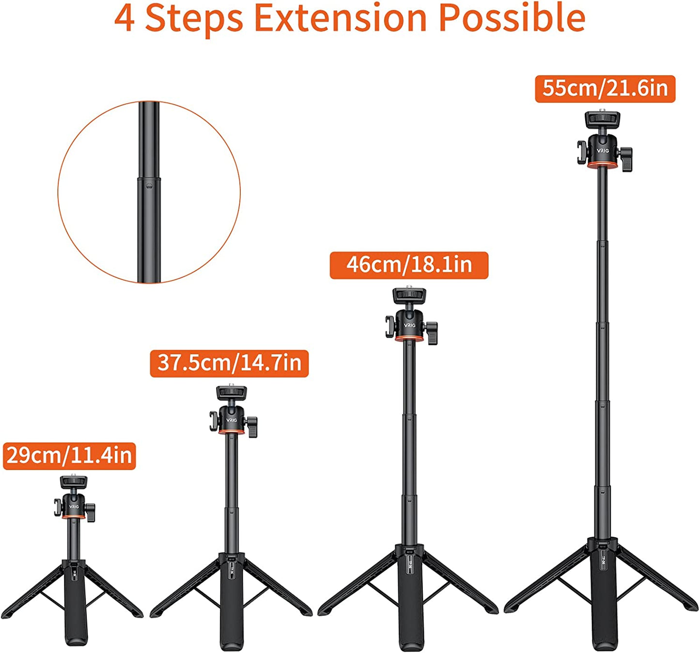 Vrig TP-06 55cm Mini Vlogging tripod with1/4"