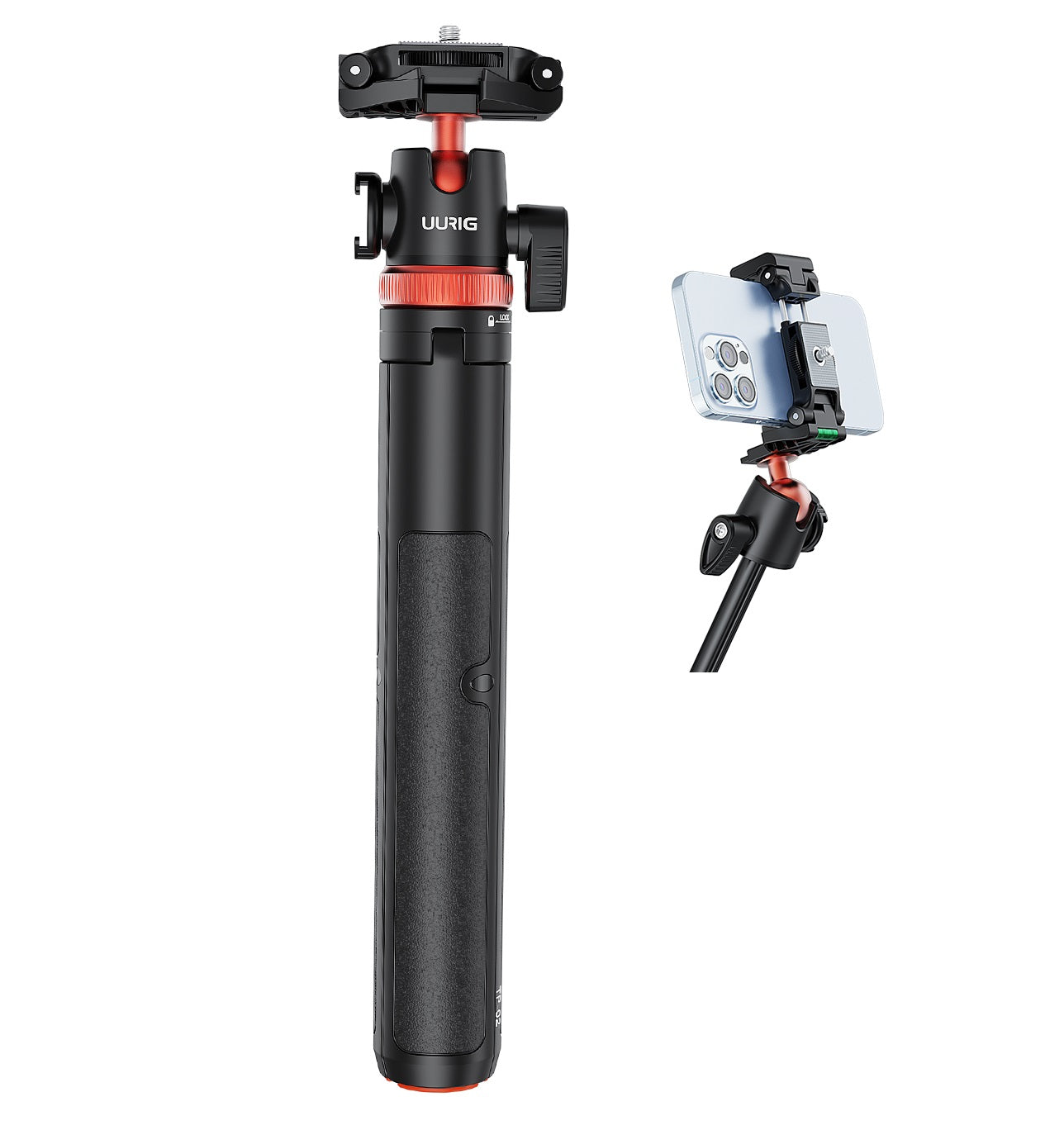 UURIG TP-02 52" 130CM Extendable camera Tripod with 1/4