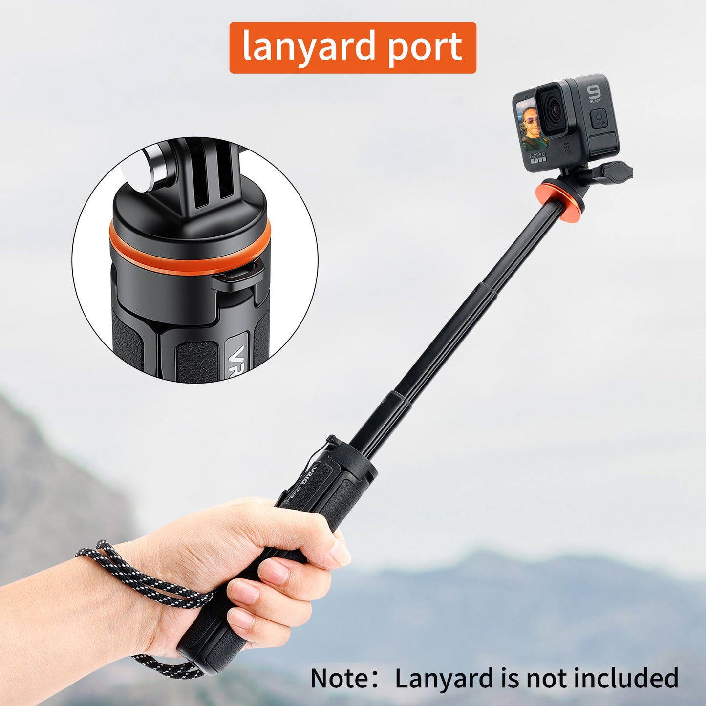 VRIG TP-08 20" 51cm Extendable Selfie Stick Tripod for action camera