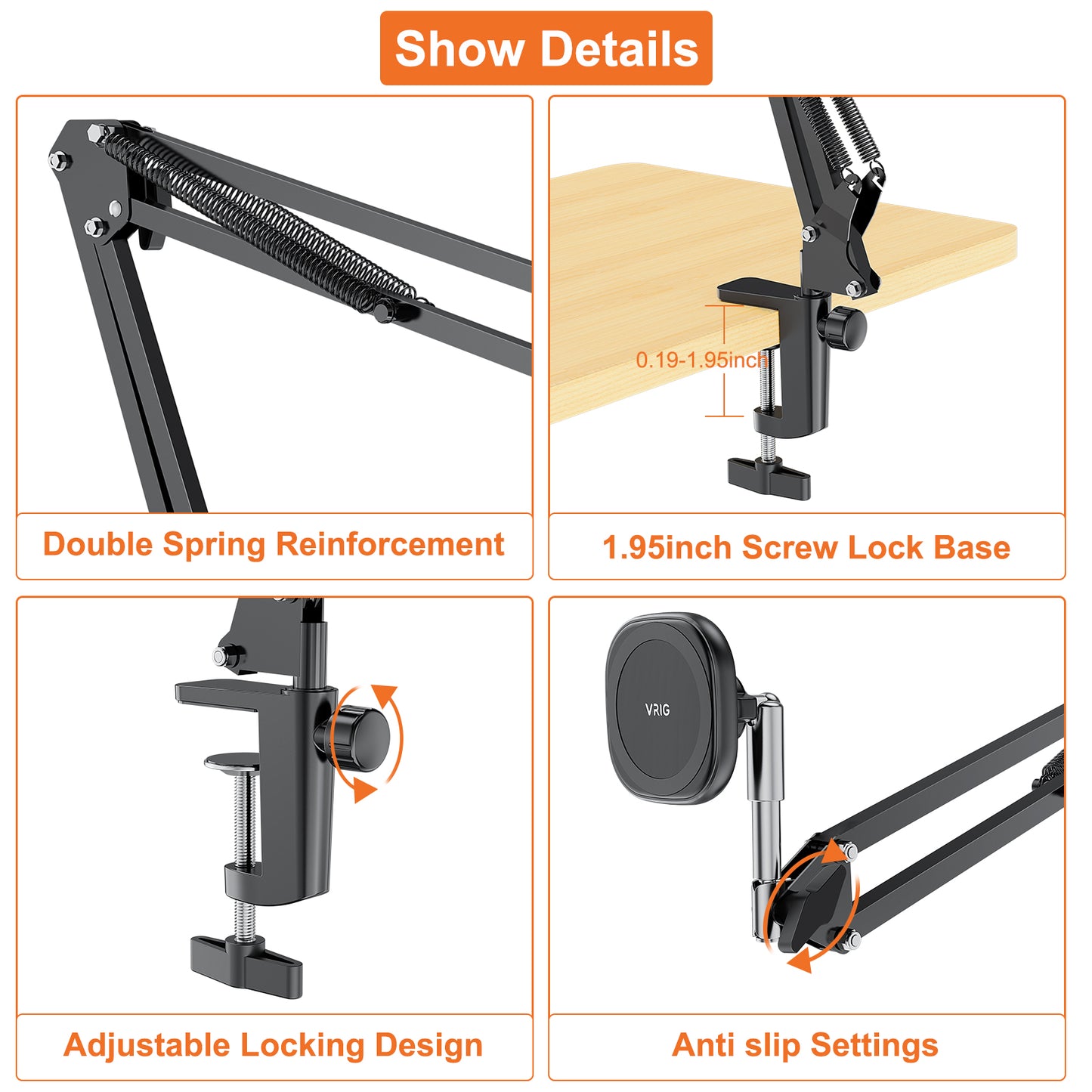 UURig MT-09 magsafe mount with boom arm