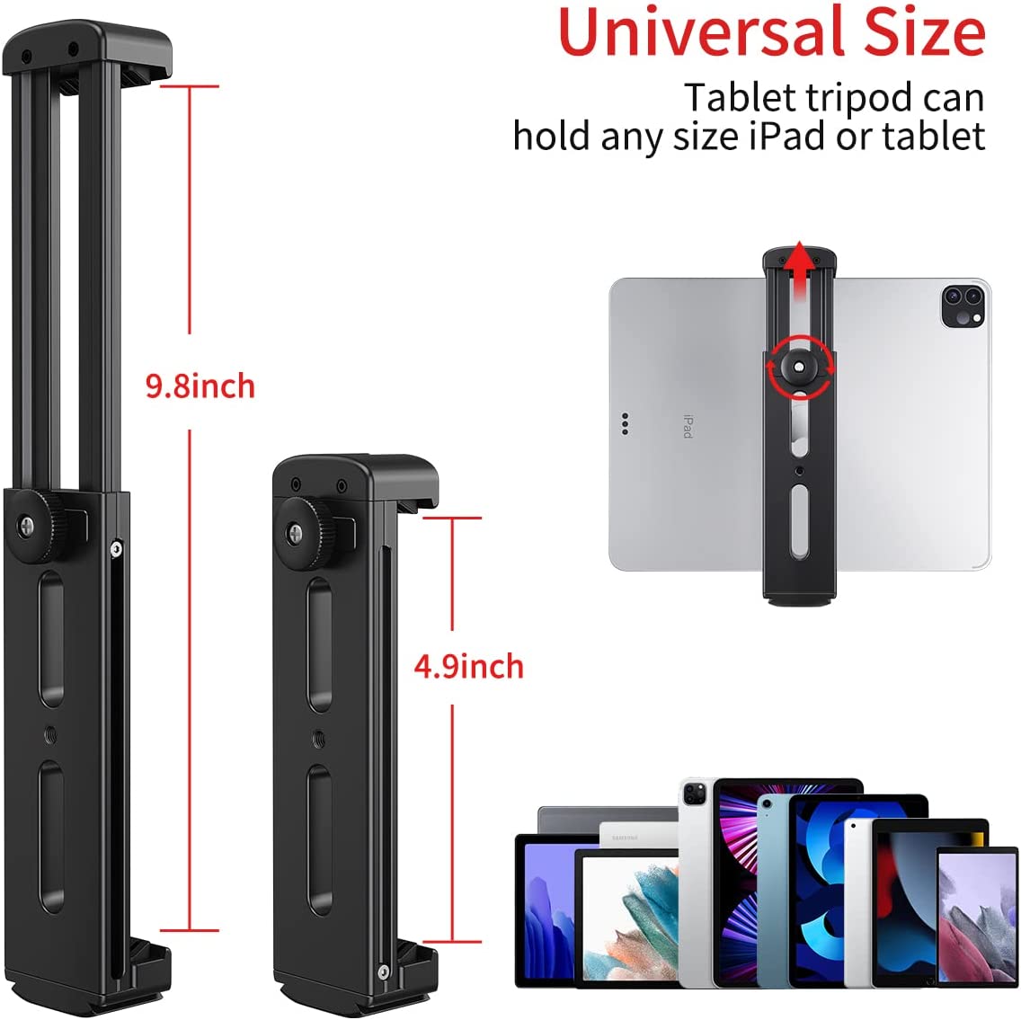 UURig U-Pad-Pro Aluminum iPad holder tablet tripod mount