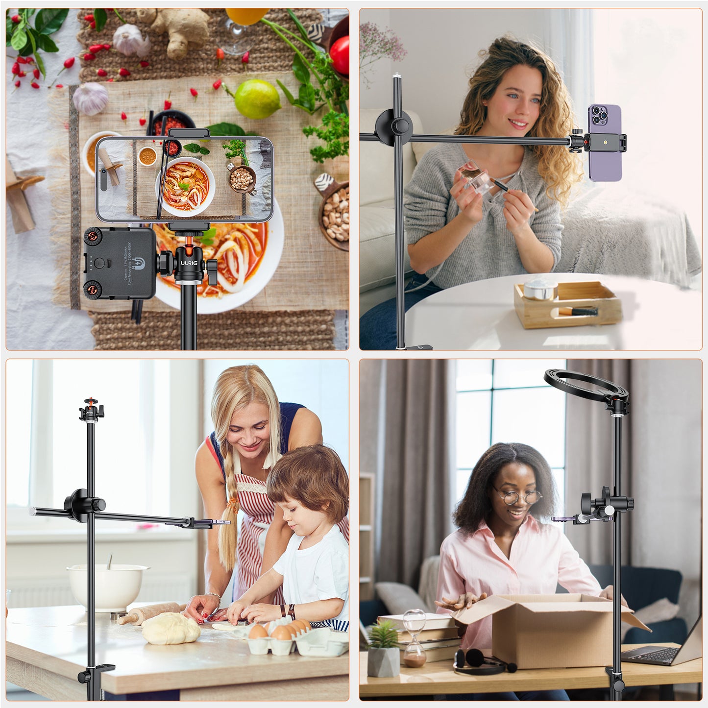 UURig BH-11 Phone Photography overhead Video Bracket Stand