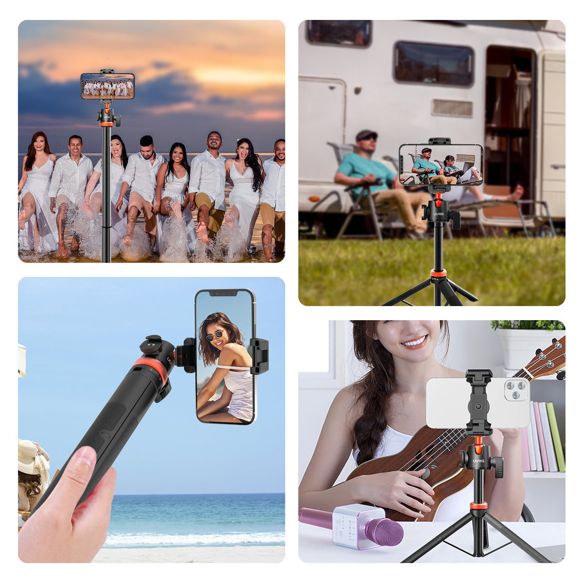 UURIG TP-02 52" 130CM Extendable camera Tripod with 1/4