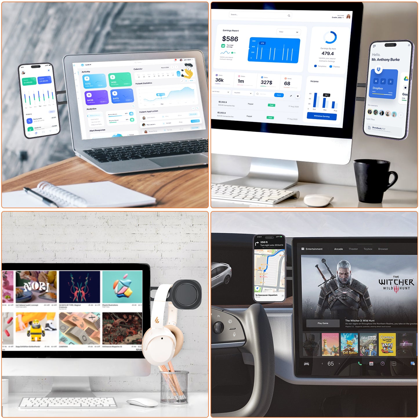 Vrig MG-10 MagSafe Phone Holder for Laptop