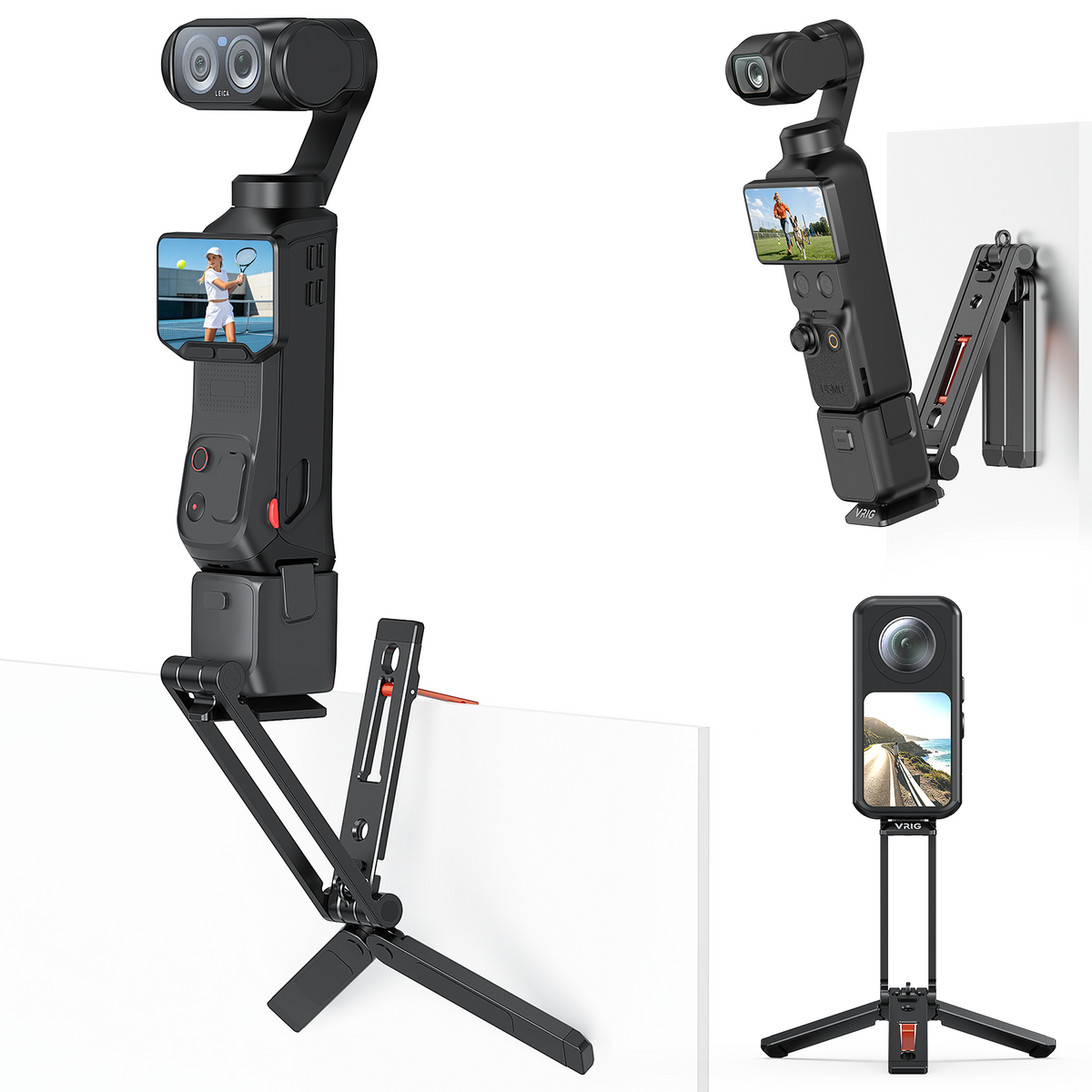 VRIG AC-130 X6 Camera Tripod for Insta360 Luna Ultra & DJI OSMO Pocket 4P/4/3