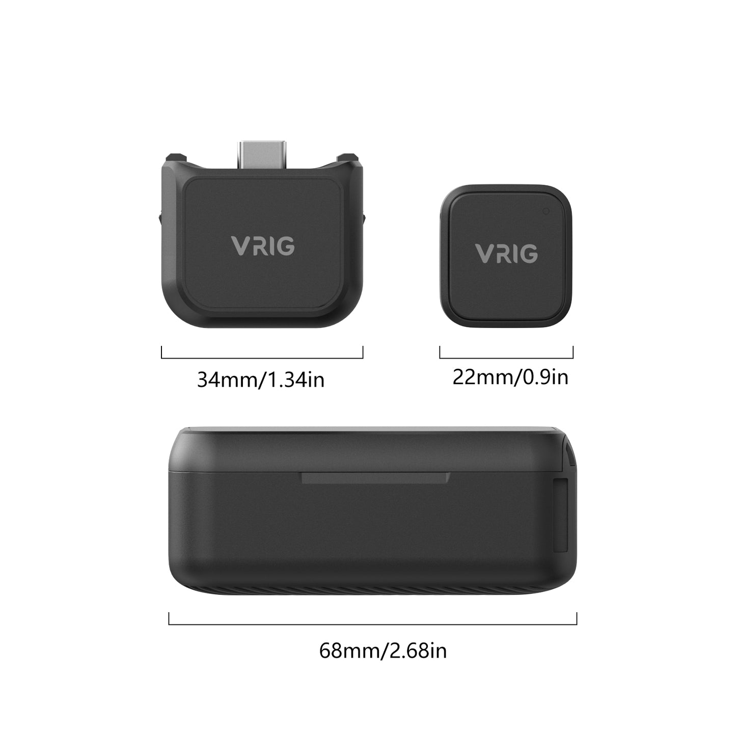 VRIG MC-02 Wireless Microphone Kit (2 TX + 1 RX + Charging Case) for DJI Osmo Pocket 3