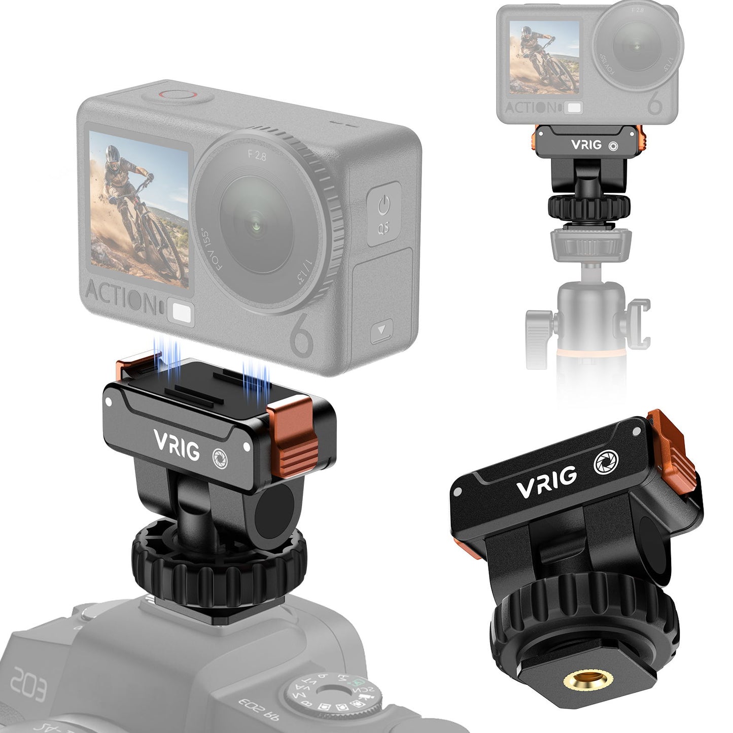 VRIG AC-68 Magnetic Quick Release Mount for DJI Osmo Action 6 / Osmo Nano