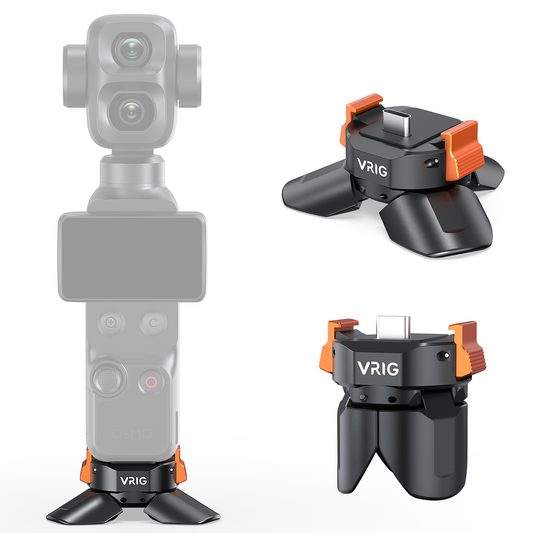 VRIG TP-43 Auto-Open Mini Tripod Grip for DJI Osmo Pocket 3/4/4P with Charging