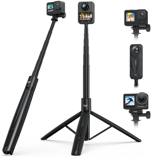 VRIG TP-30  70"  Extendable Tripod Stand Selfie Vlog Handle with 1/4" Screw