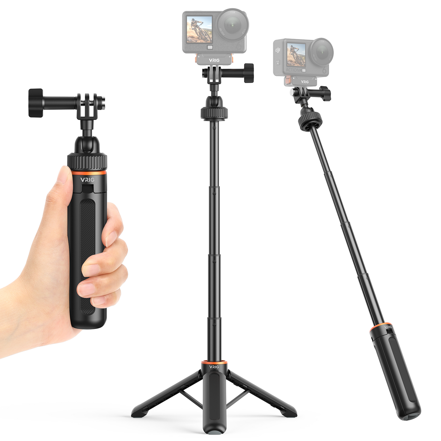 VRIG AC-80 40cm/15.7" Telescopic Selfie Stick Tripod for Action Camera