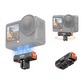 VRIG AC-84S 360° Magnetic Quick Release Mount for DJI Osmo Action6,Action5,Action4,Osmo Nano,Osmo 360,Aluminum Base Bracket with 1/4" Screw & Foldable Dual-Claws for Chest Mount,Tripod, Selfie Stick