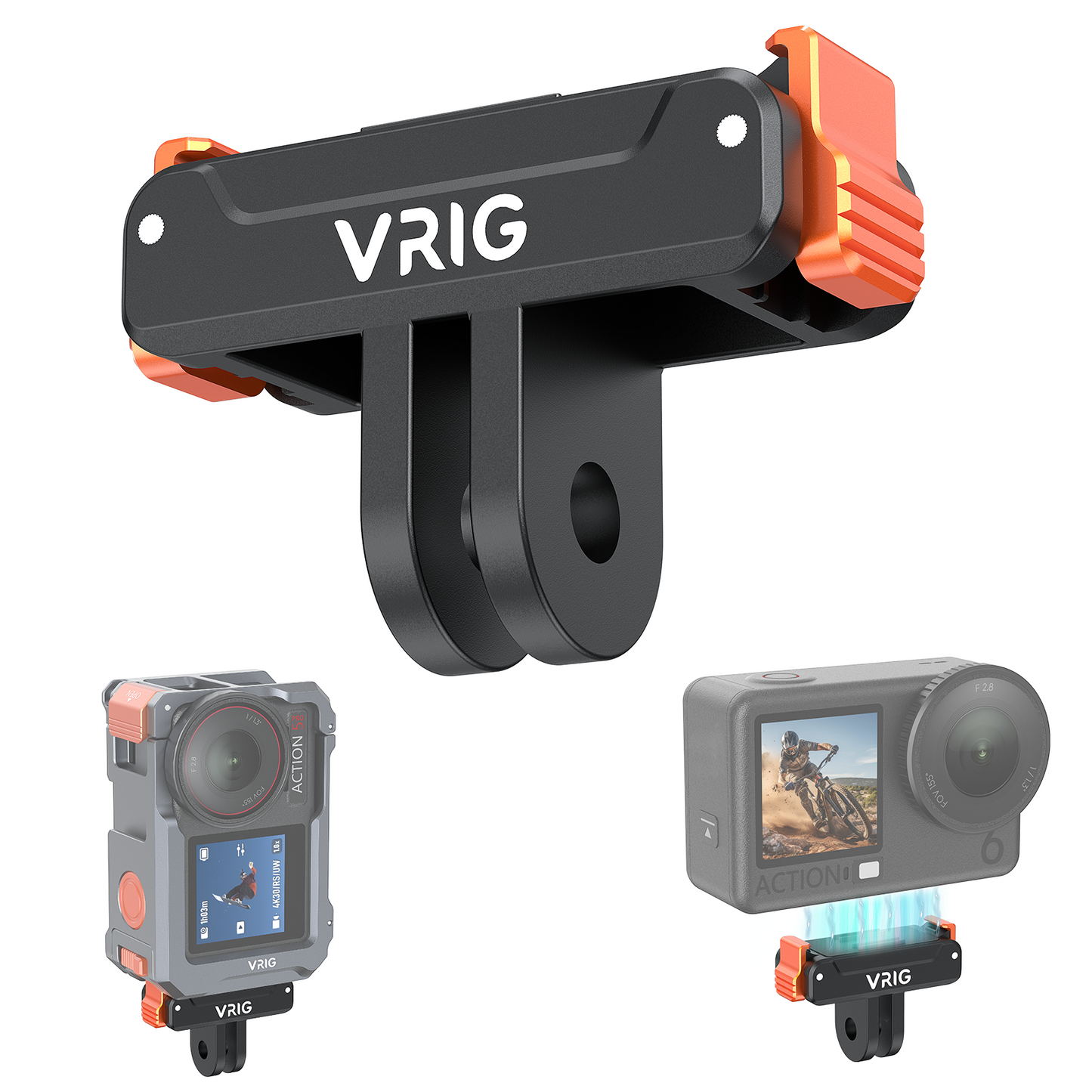 VRIG AC-92 Magnetic Mount Adapter for DJI OSMO Action 6/5/4/3/Osmo 360/Osmo Nano, Quick-Release Extension Base Bracket with Adapter Connector for Tripod, Selfie Sticks, Vlogging Accessories