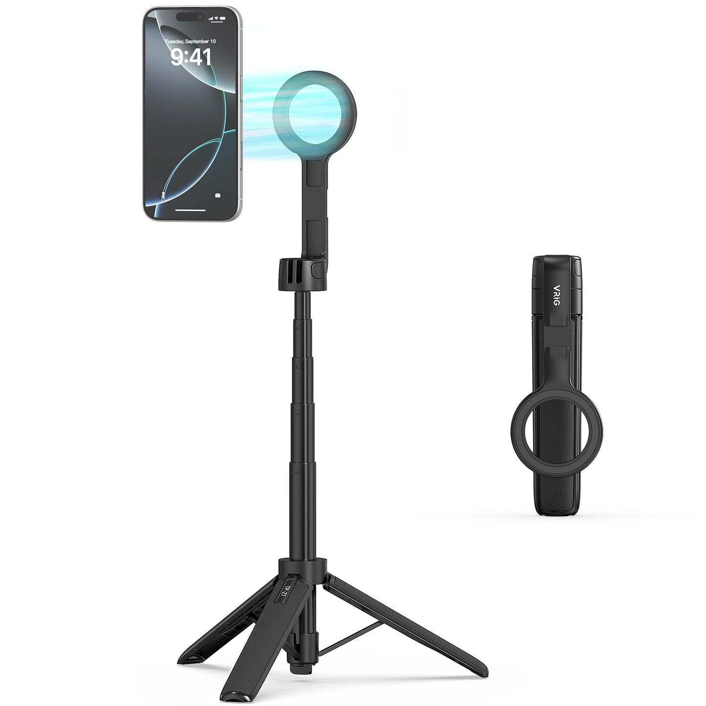 VRIG TP-27 Magnetic 21" Extendable Selfie Stick Tripod for iPhone