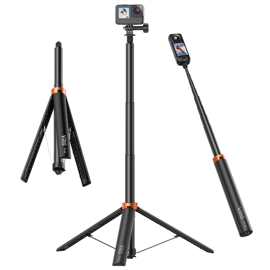 VRIG TP-45 Auto Pop-Up Camera Light Stand 75iin/188cm Extendable Aluminum Tripod TP-45 1/4" Screw, Portable Video Light Stand for DSLR Camera, Ring Light, Video Rig, 10LB Max Load