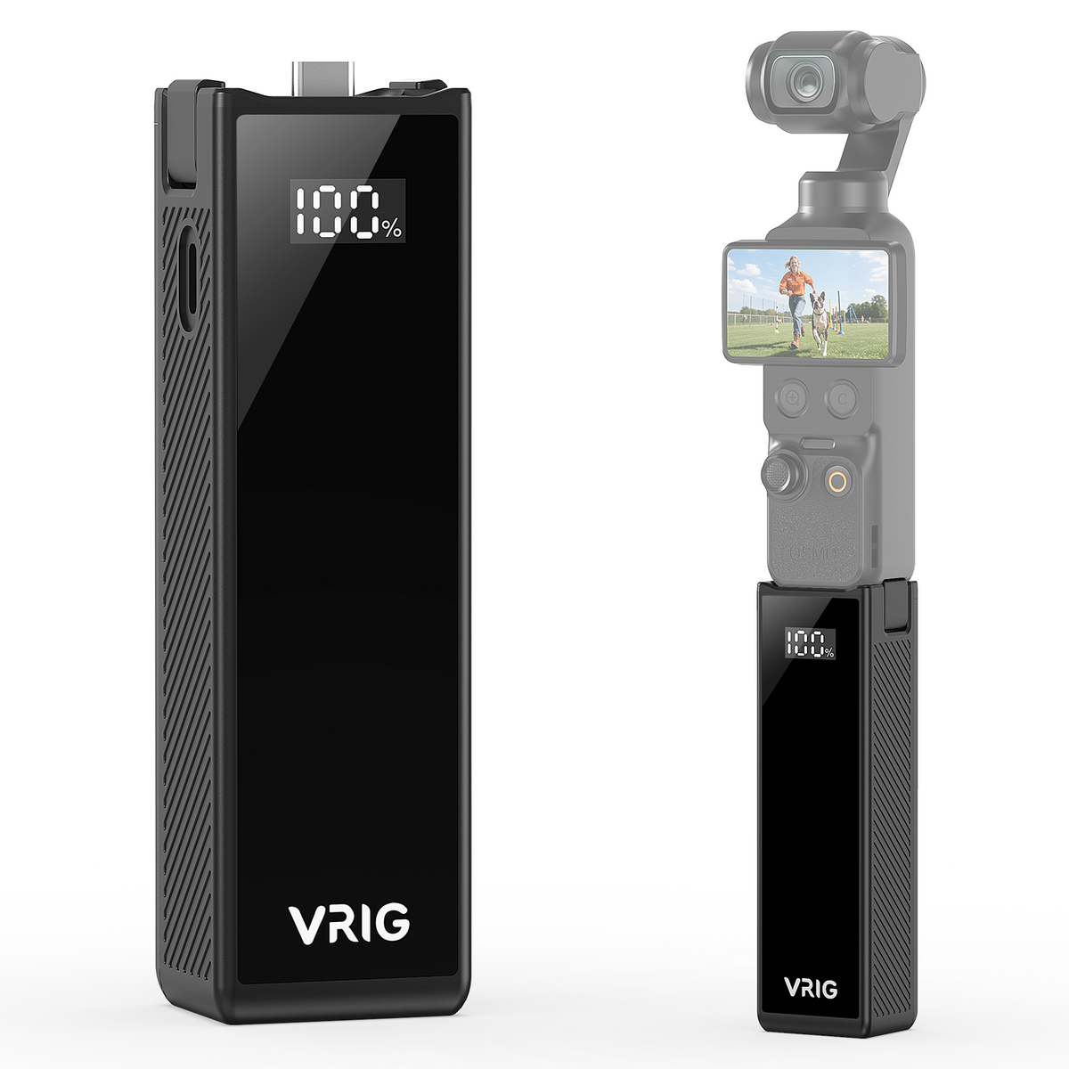 VRIG AC-117 Fast Charging Battery Handle for DJI Osmo Pocket 3, 4, 4P, Xtra Muse