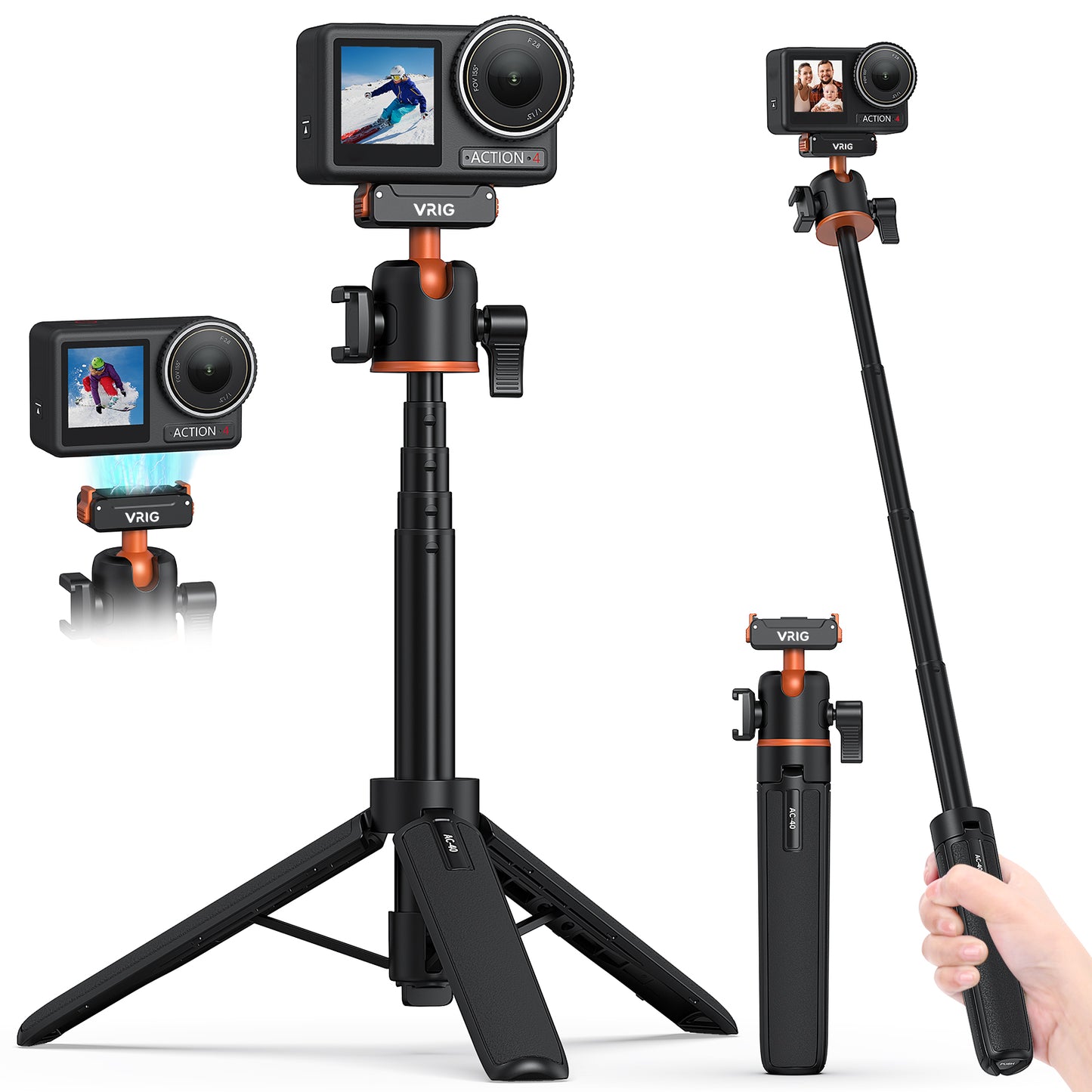 VRIG AC-40 Action 5 Pro 21" Magnetic Tripod Accessories