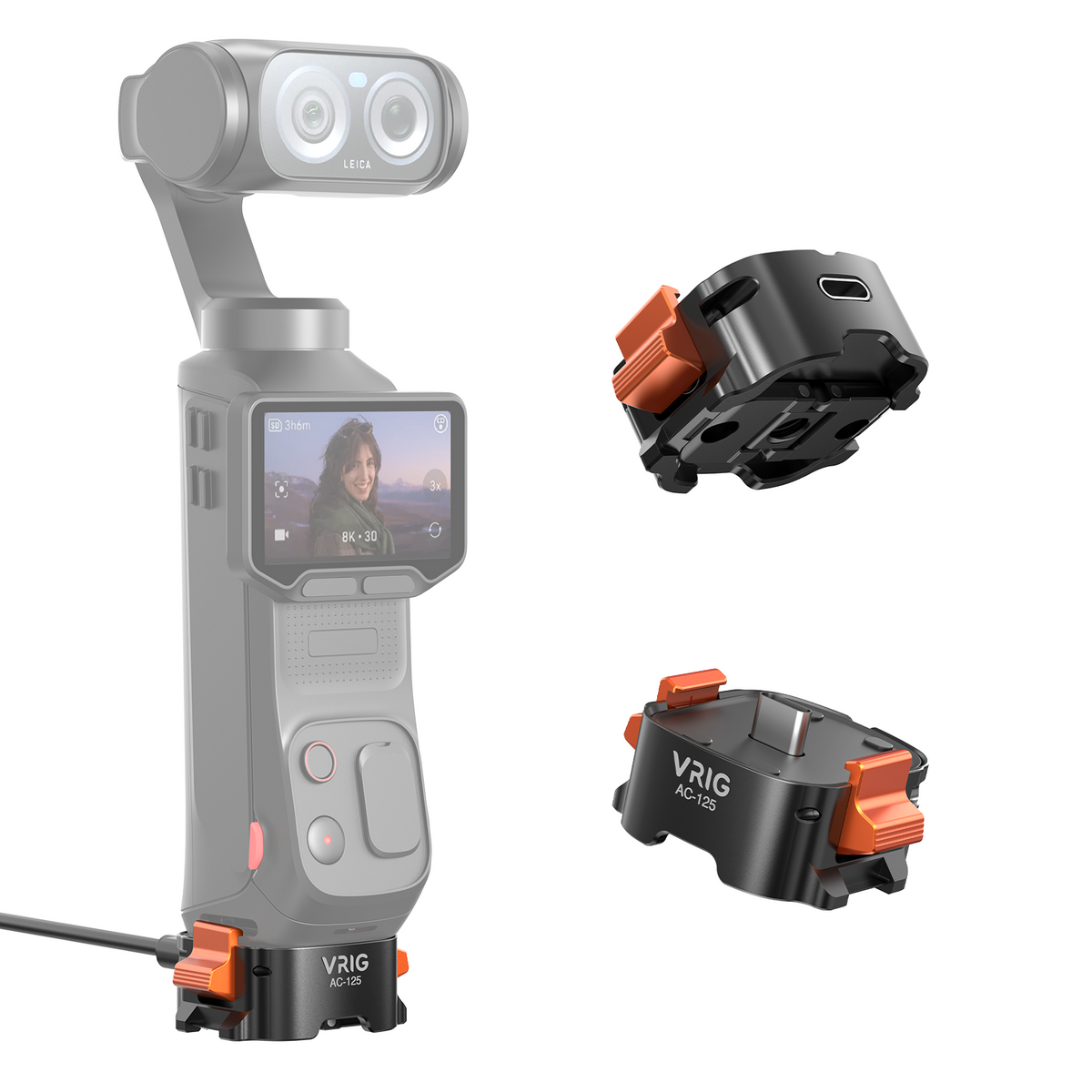 VRIG AC-125 Aluminum Desktop Charging Adapter Base for Insta360 Luna Ultra/Pro