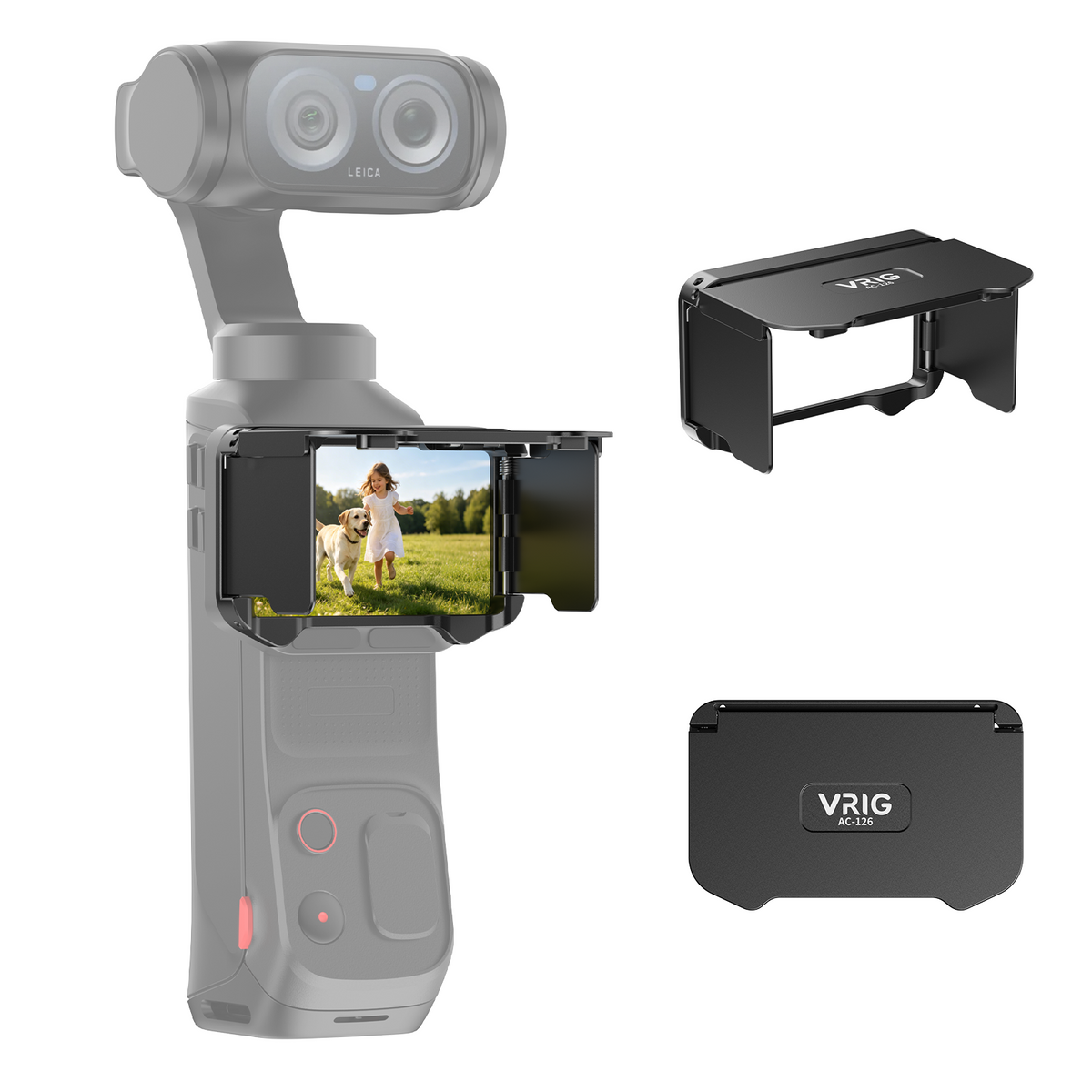VRIG AC-126 Foldable Screen Sun Shade Case for Insta360 Luna Ultra, Portable Anti-Glare Protector for Outdoor Shooting, Gimbal Screen Protective Sunshade Cover for Insta360 Luna Ultra Accessories